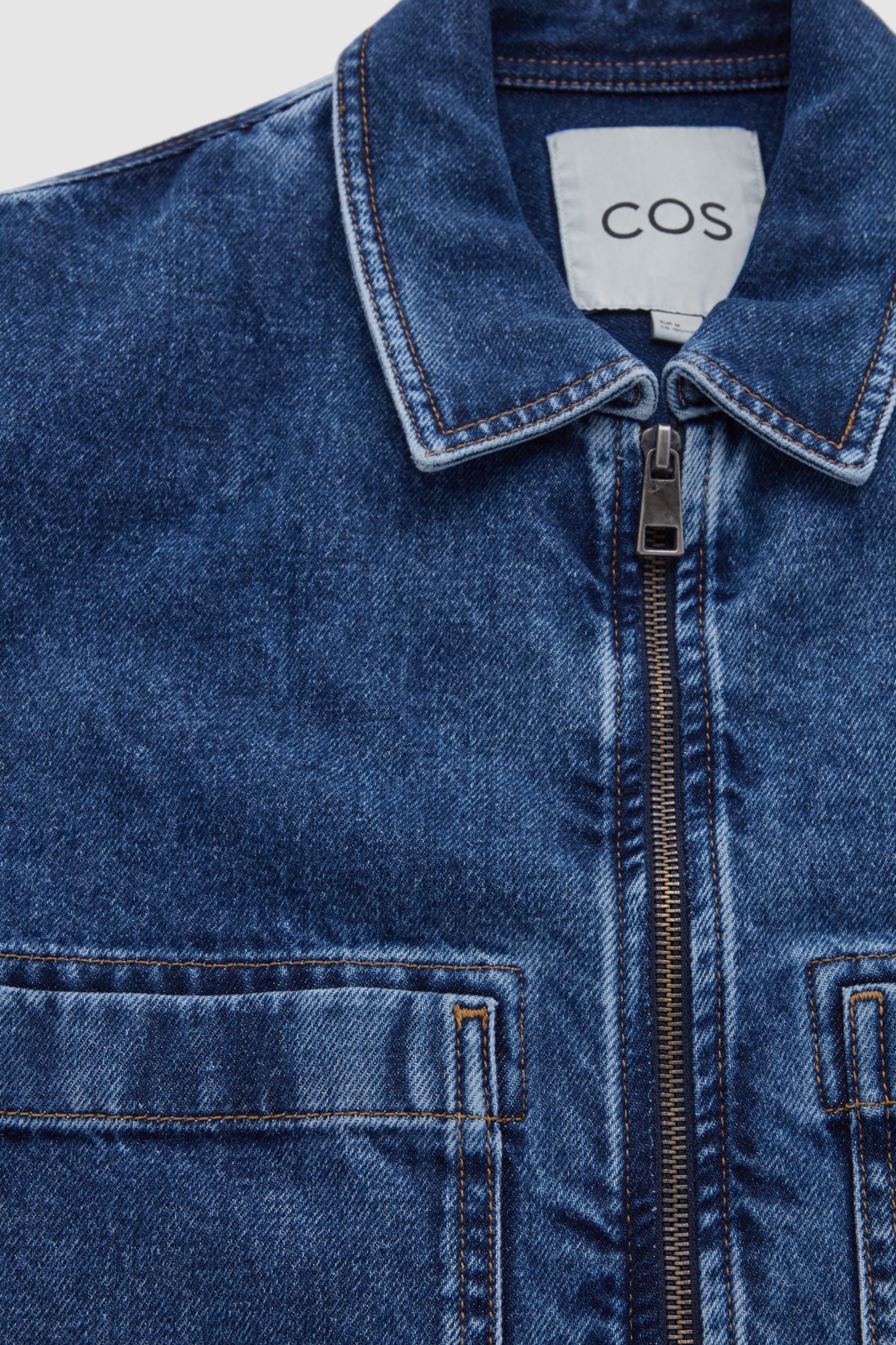 ZIP-UP DENIM JACKET - WASHED BLUE | COS