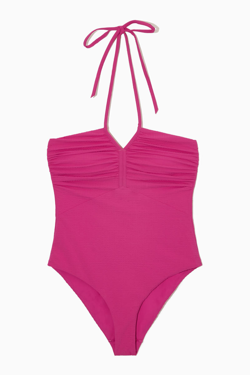 Seersucker Halterneck Swimsuit