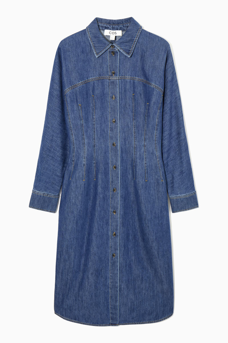 Oversized Waisted Denim Shirt Dress