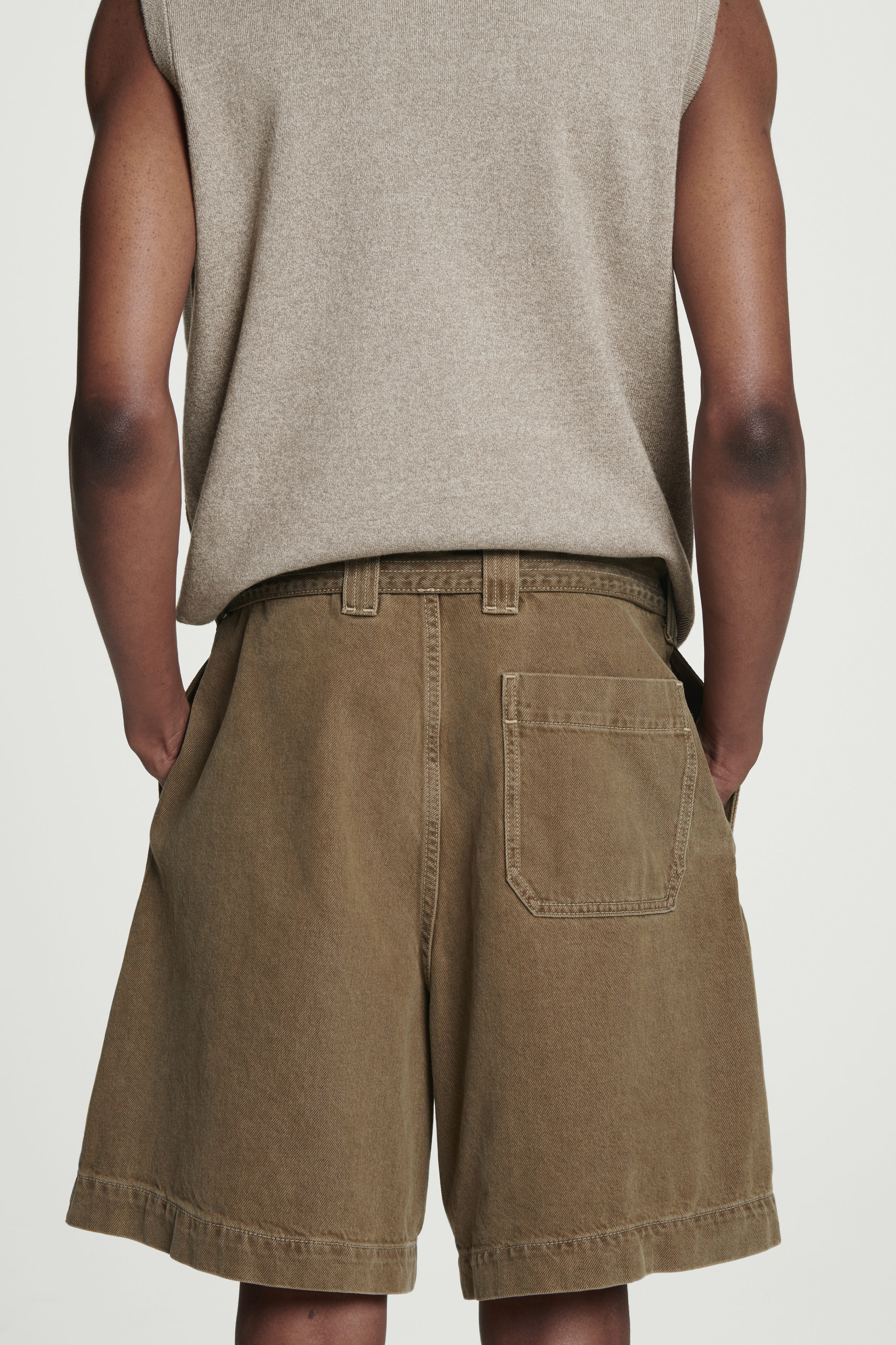 【KOOLOSET】Brown Brush Washed Bermuda Denim KOOLOSET】Vintage Washing Bermuda Denim