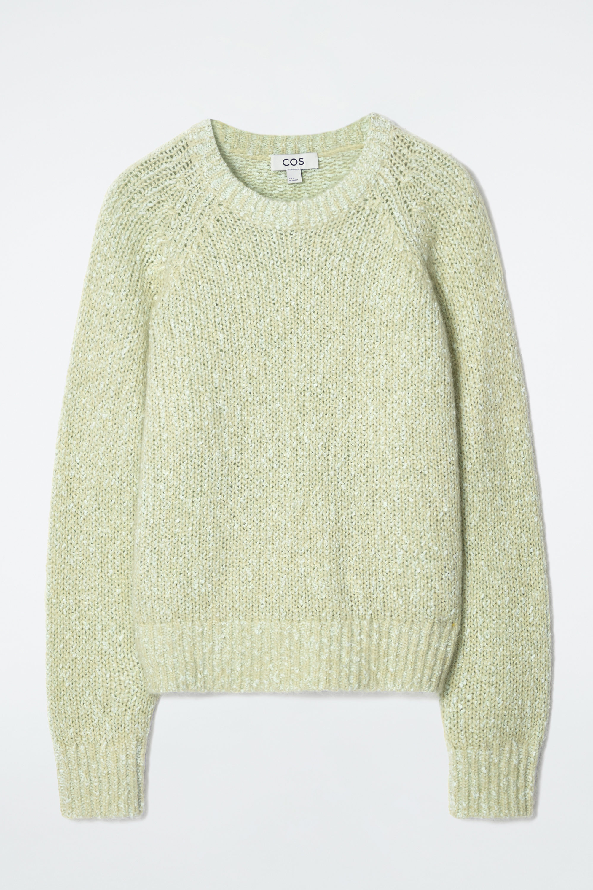 トップス herlipto mohair blend knit pullover FLECKED MOHAIR-BLEND JUMPER - GREEN MÉLANGE | COS