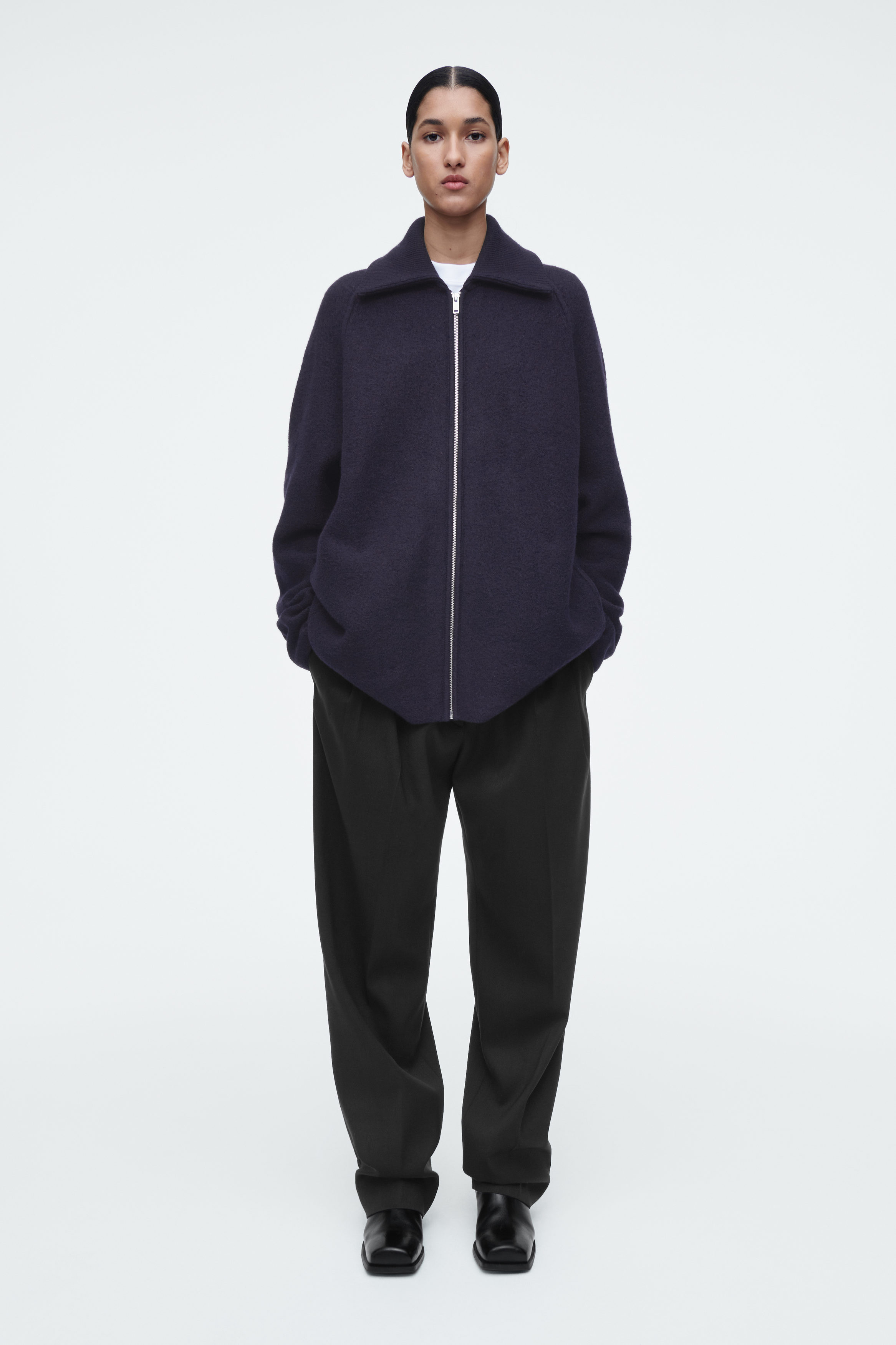 ジャケット・アウター 25ss WOOL GABARDINE FRONT ZIP BLOUSE WOOL GABARDINE FRONT ZIP BLOUSE – THE SHOP YOHJI YAMAMOTO