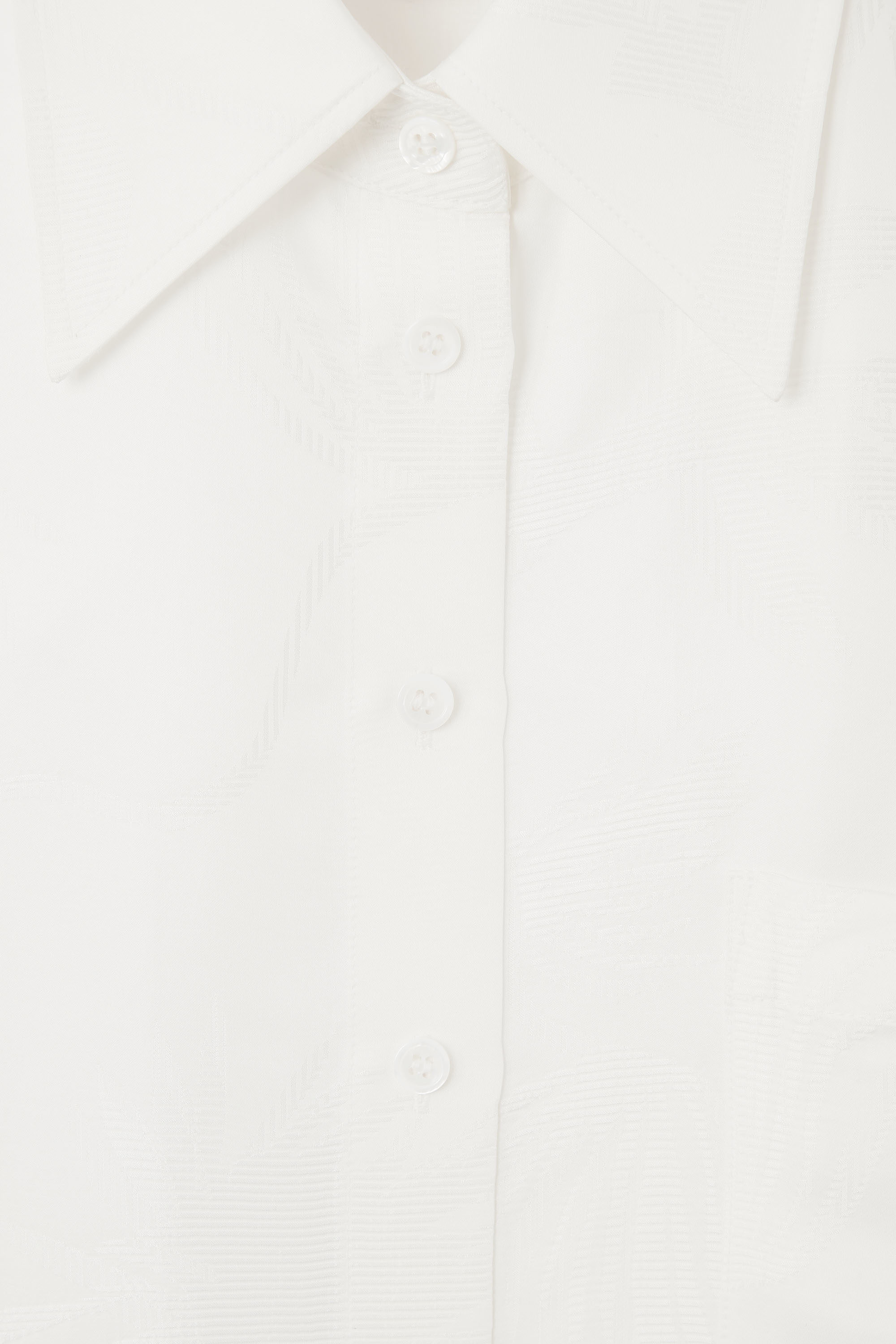 FLORAL-JACQUARD SHORT-SLEEVED SHIRT - WHITE FLORAL-JACQUARD SHORT-SLEEVED SHIRT - WHITE