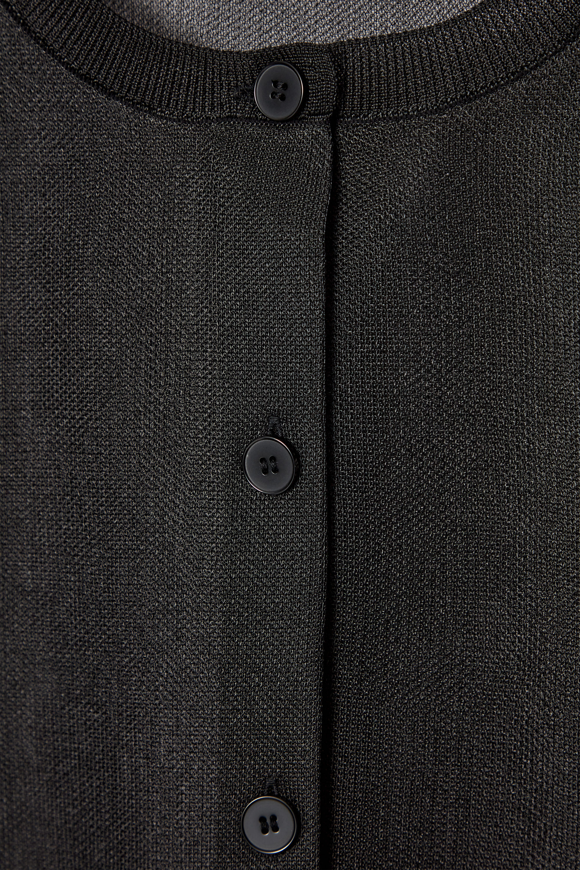 SHEER FINE-KNIT CARDIGAN - BLACK