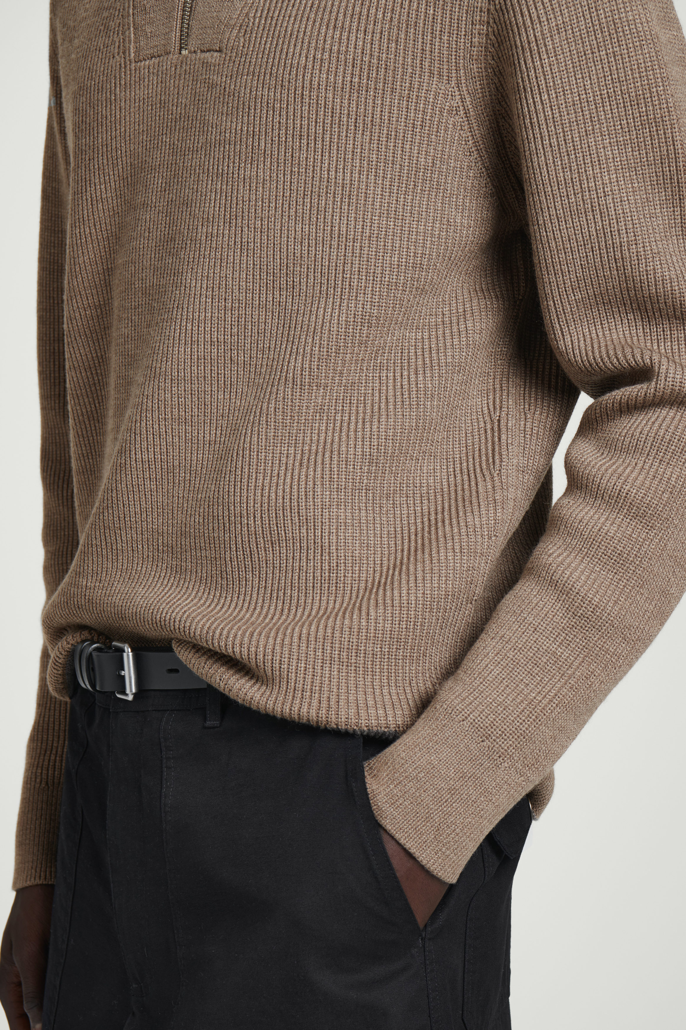 【IONSEOUL】Hacci Semi Zip-Up Knitwear 4FM105 ISEEGZ Sweatshirt for Women Full Zip Fleece Lined Cotton
