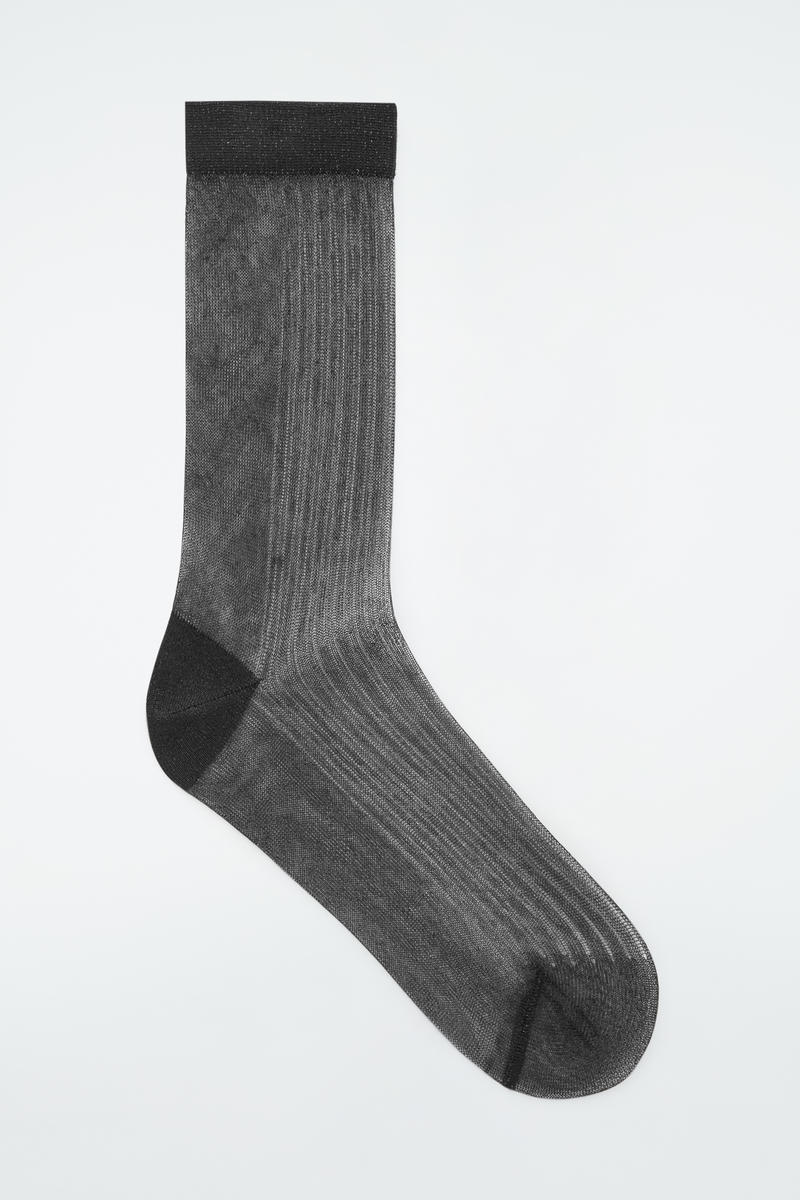 Ribbed Sheer Socks