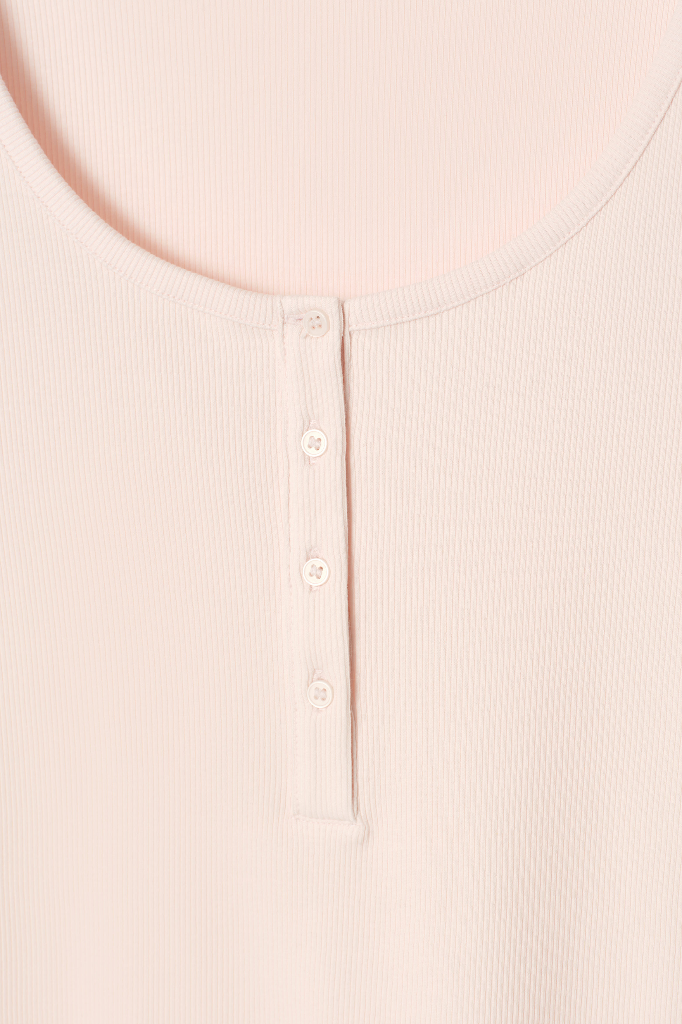 RIBBED HENLEY T-SHIRT - LIGHT PINK | COS
