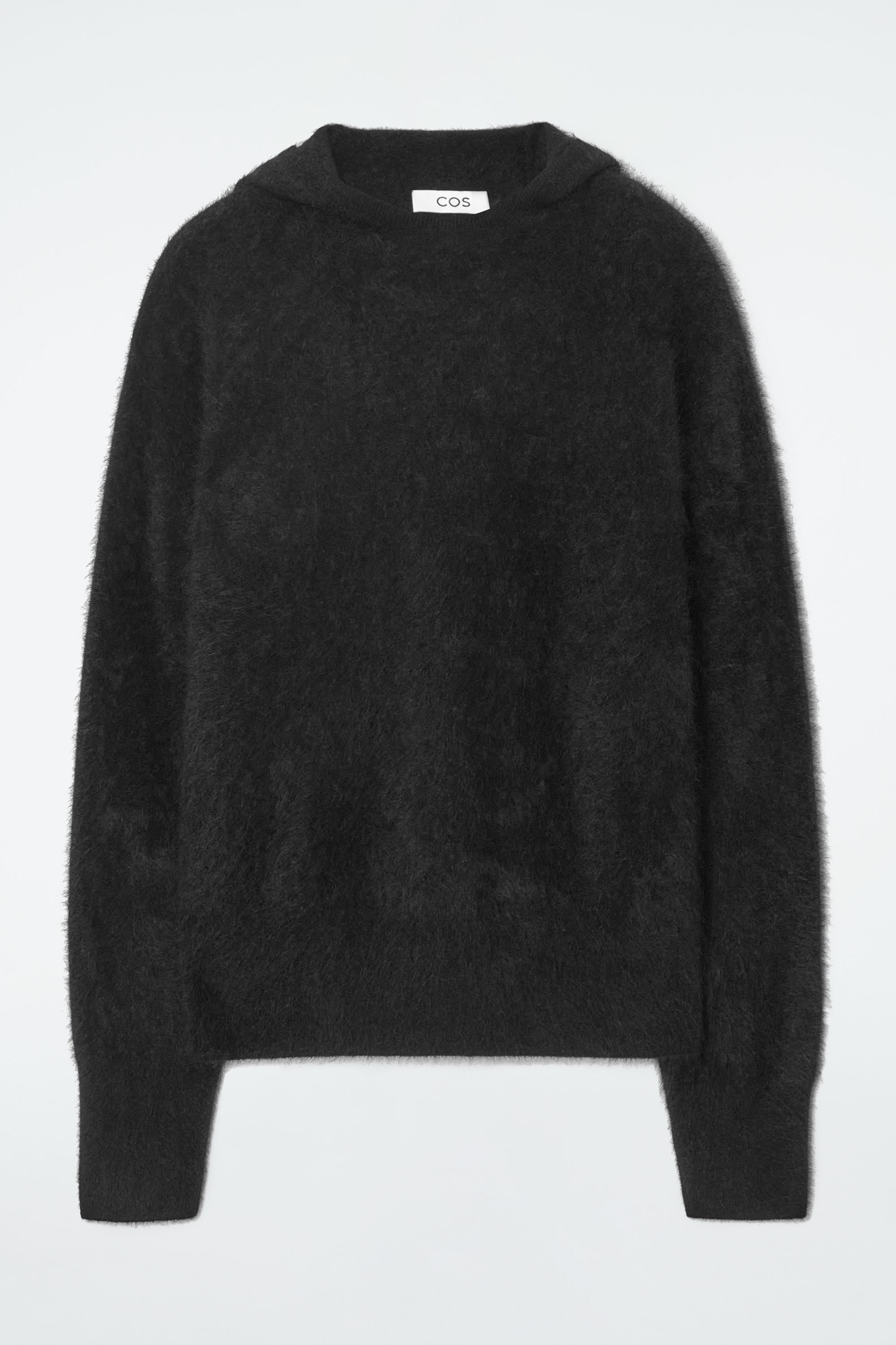 PURE BRUSHED-CASHMERE HOODIE - BLACK PURE BRUSHED-CASHMERE HOODIE - BLACK