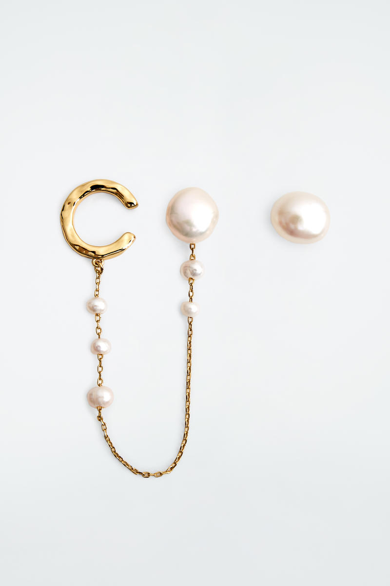 Freshwater Pearl Chain Earring Set