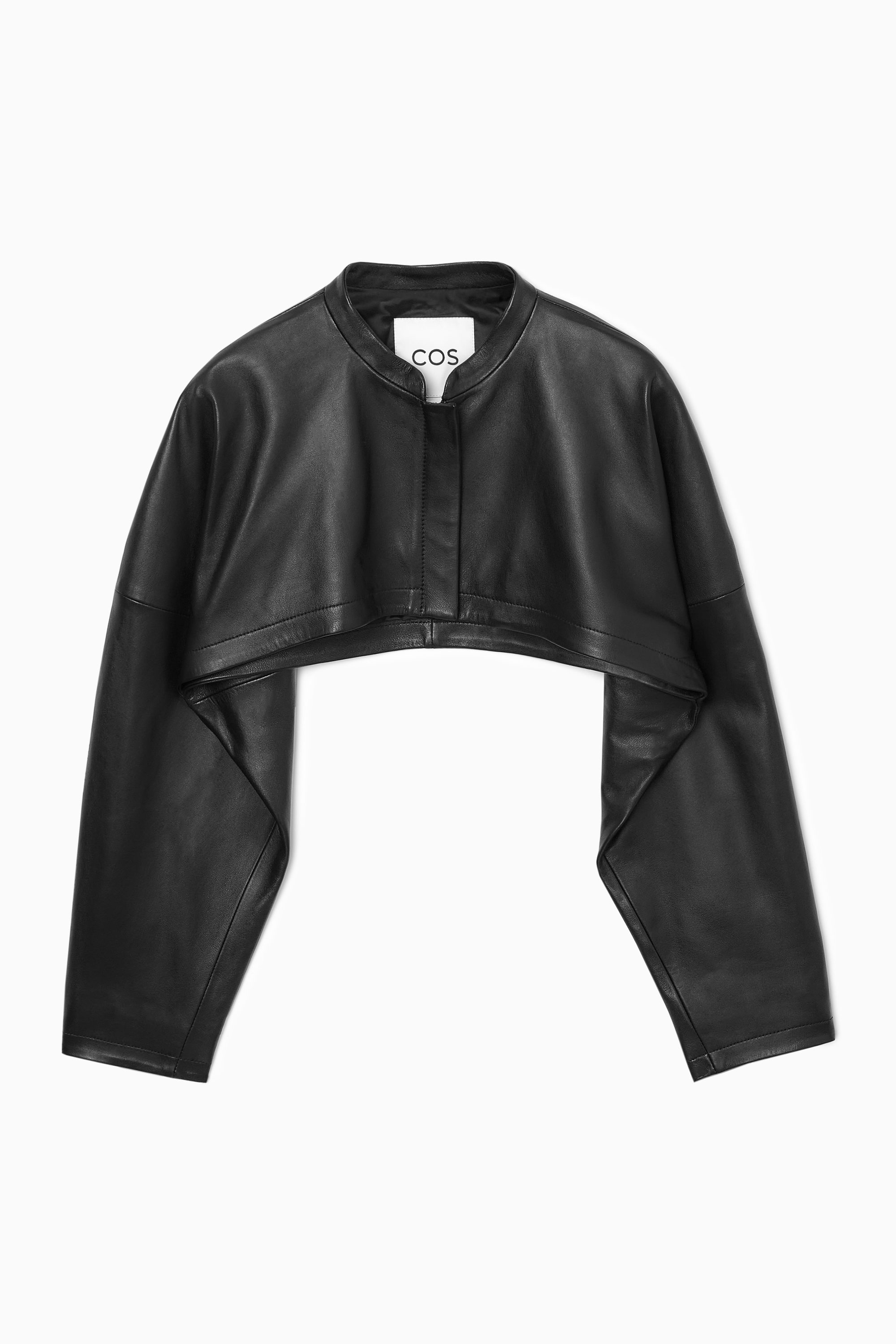 LEATHER HYBRID BOLERO JACKET