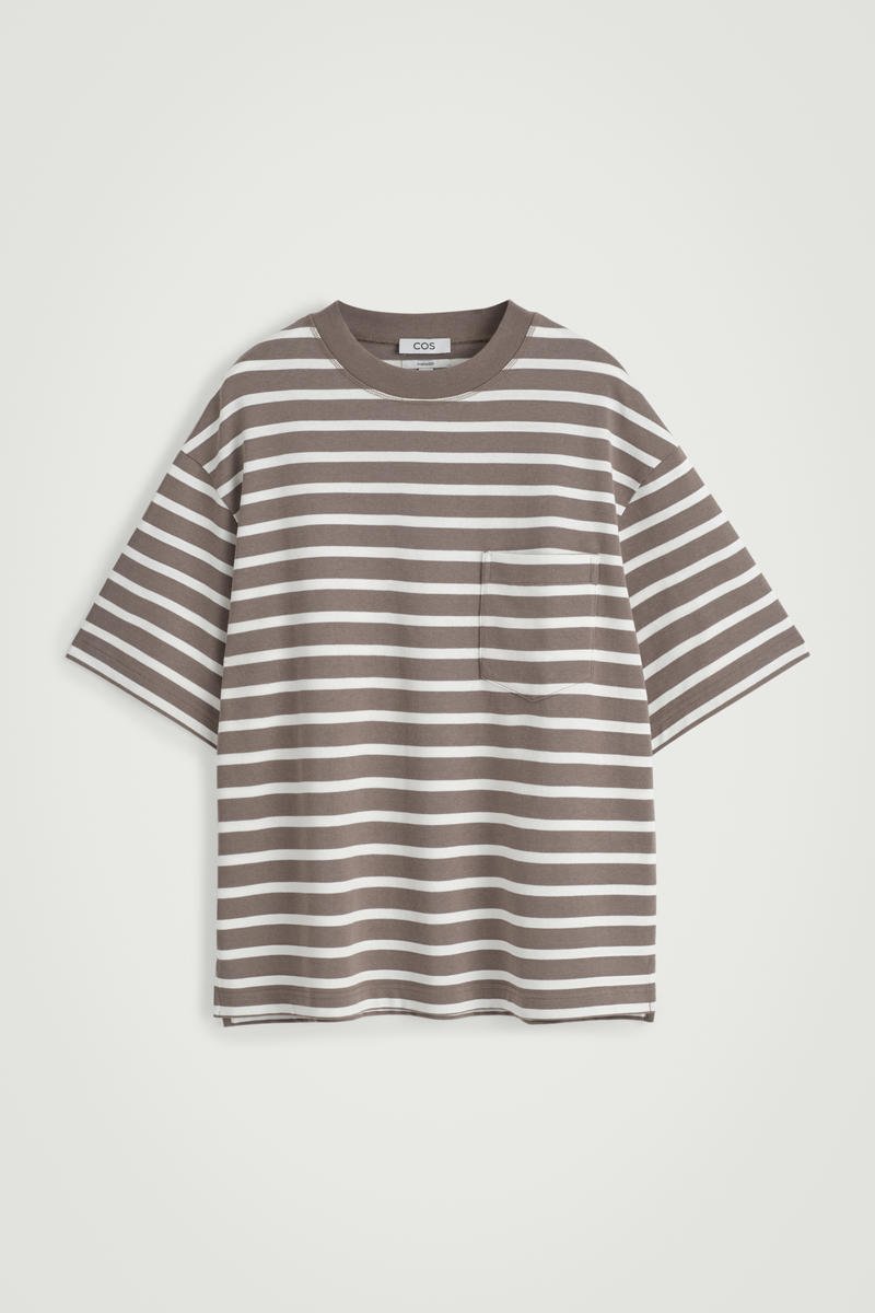 Oversized Heavyweight Cotton T-Shirt in Brown