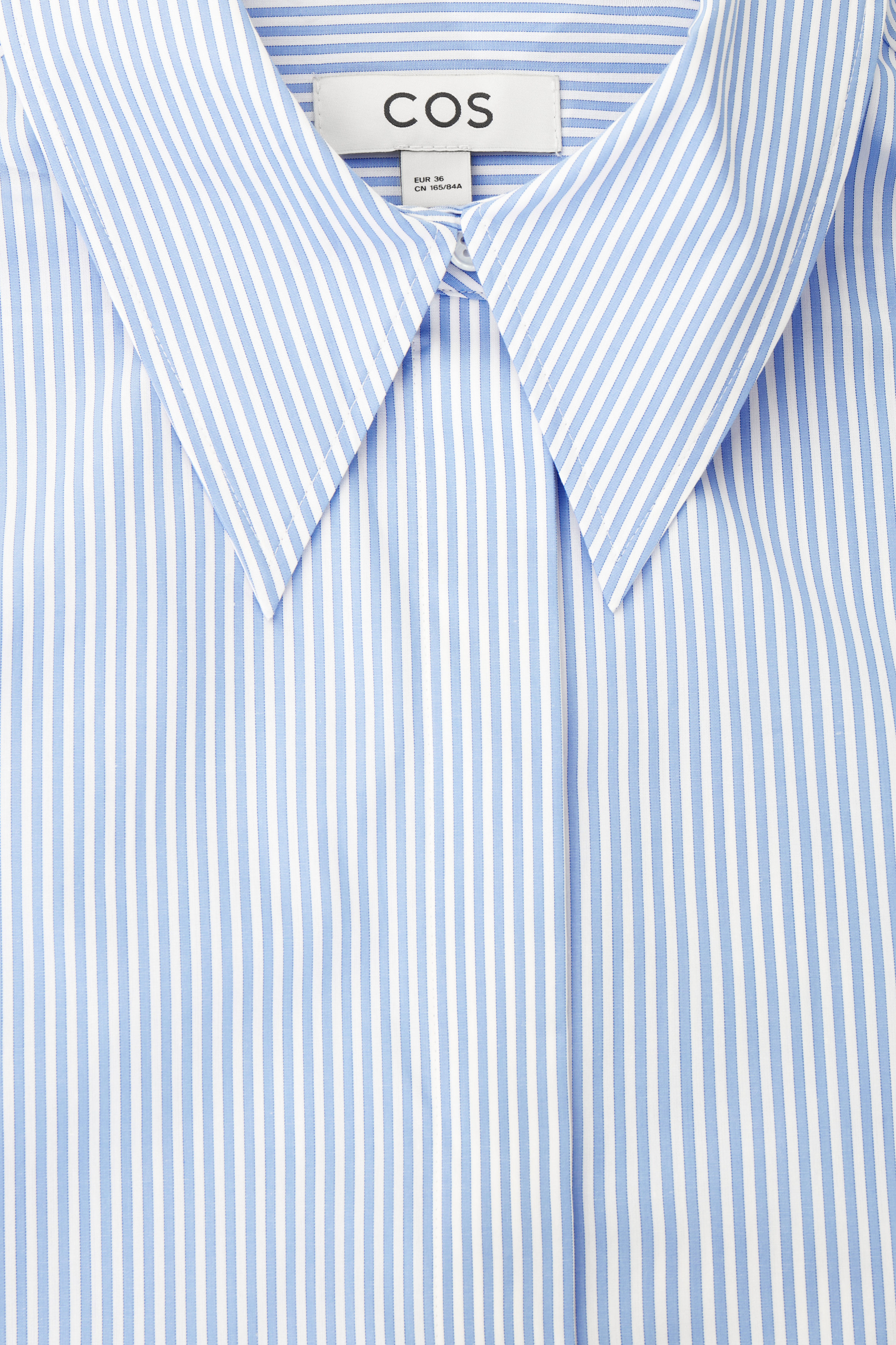 RELAXED COTTON-POPLIN SHIRT - BLUE / PINSTRIPED | COS