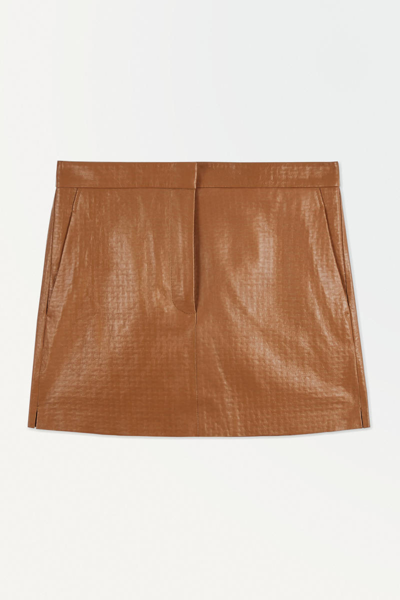 The Embossed-Leather Mini Skirt