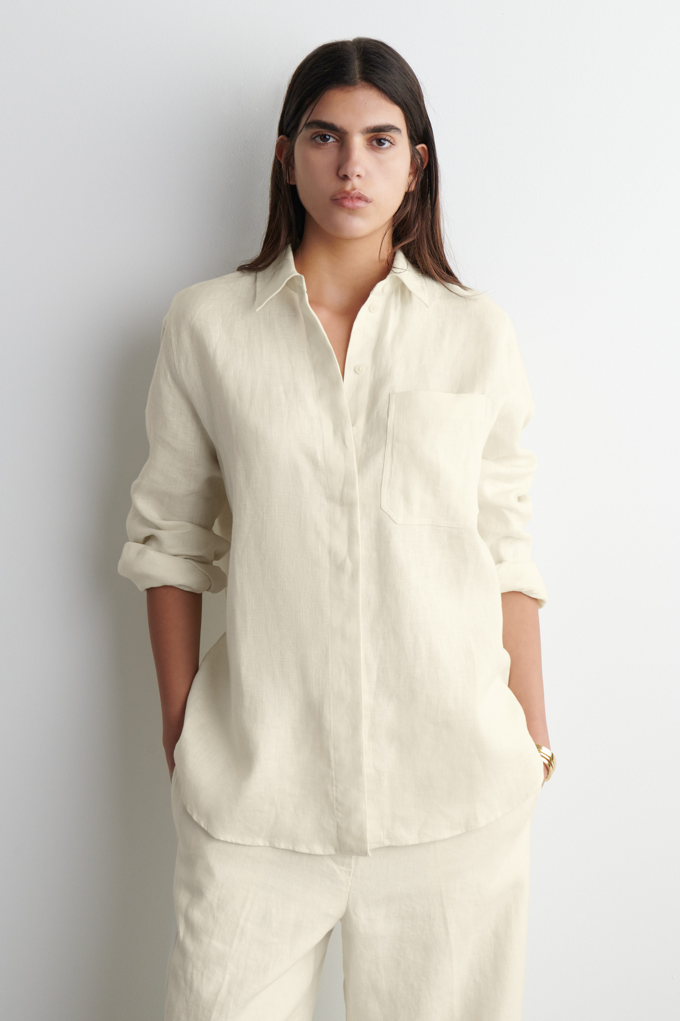 OVERSIZED LINEN SHIRT - BUTTER YELLOW | COS