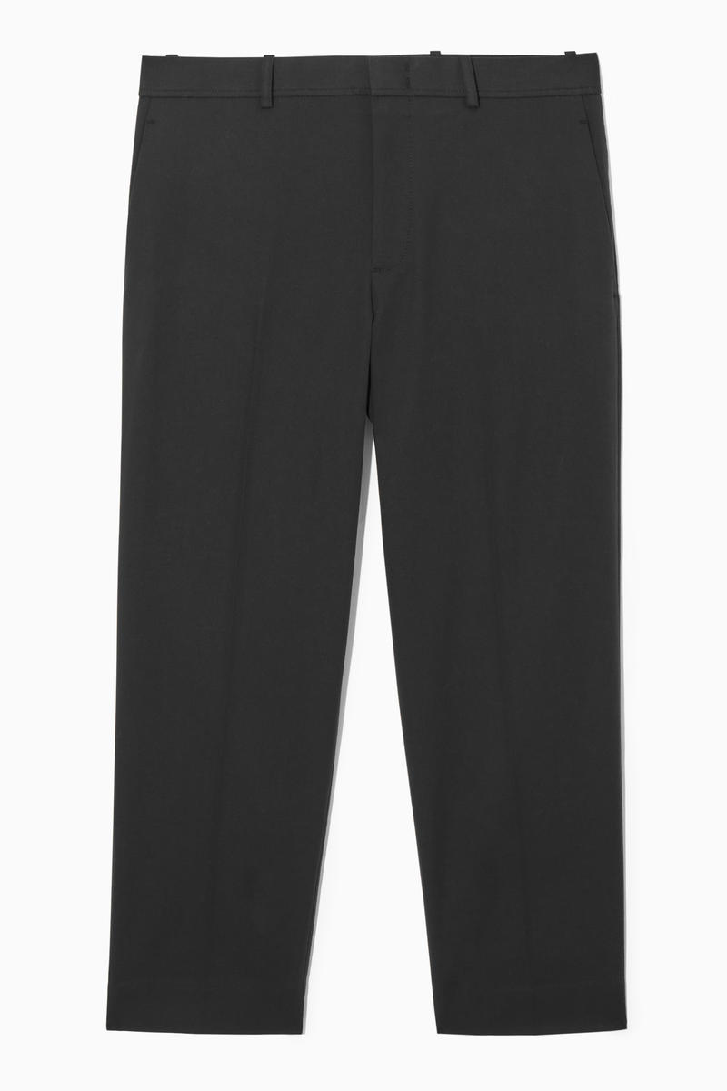 Cropped Straight-Leg Twill Trousers