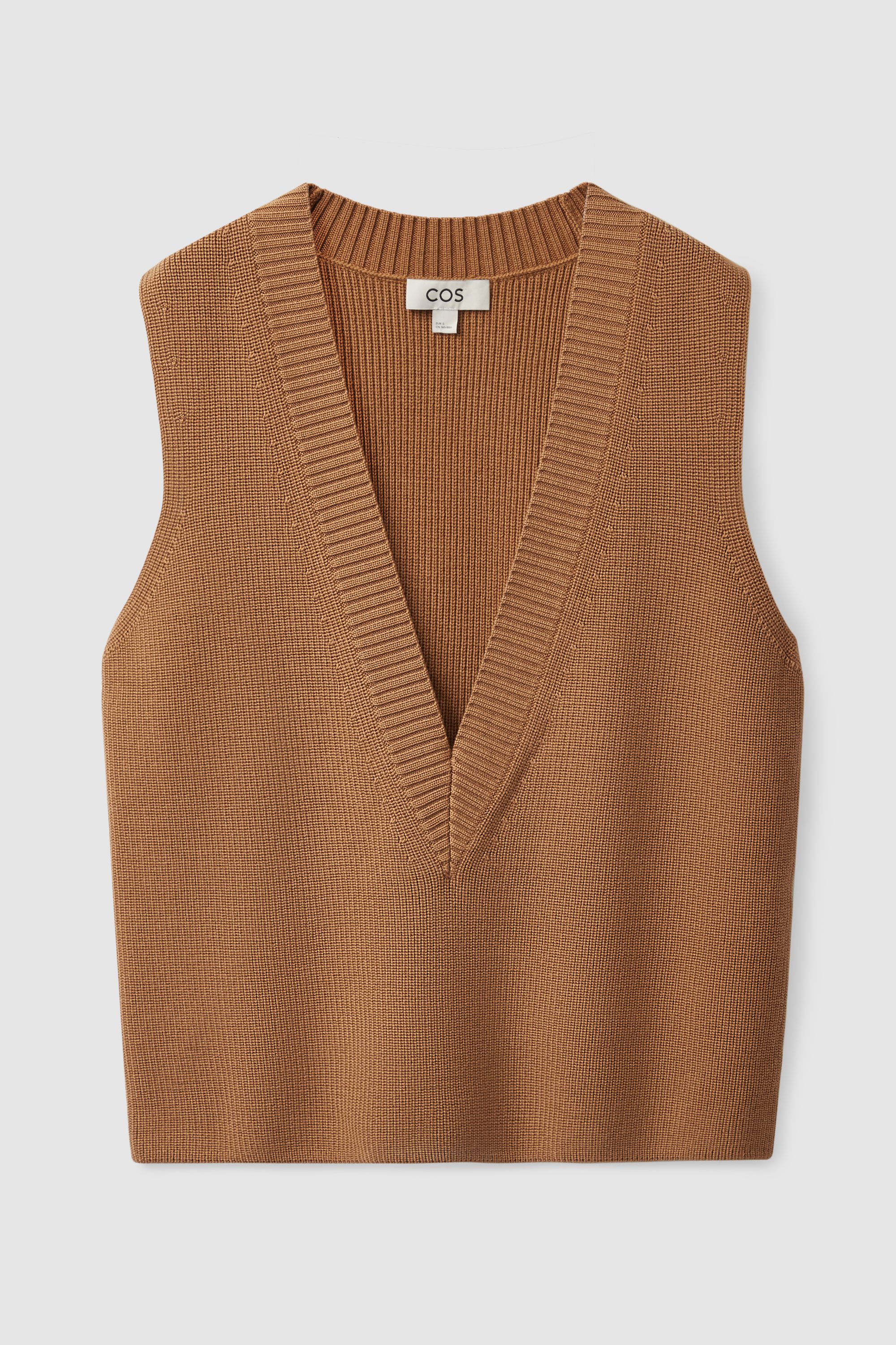 メンズウェア EMBLEM V-NECK KNIT VEST - BROWN V-Neck Knit Sweater Vest: Casual, Trendy Style for Men