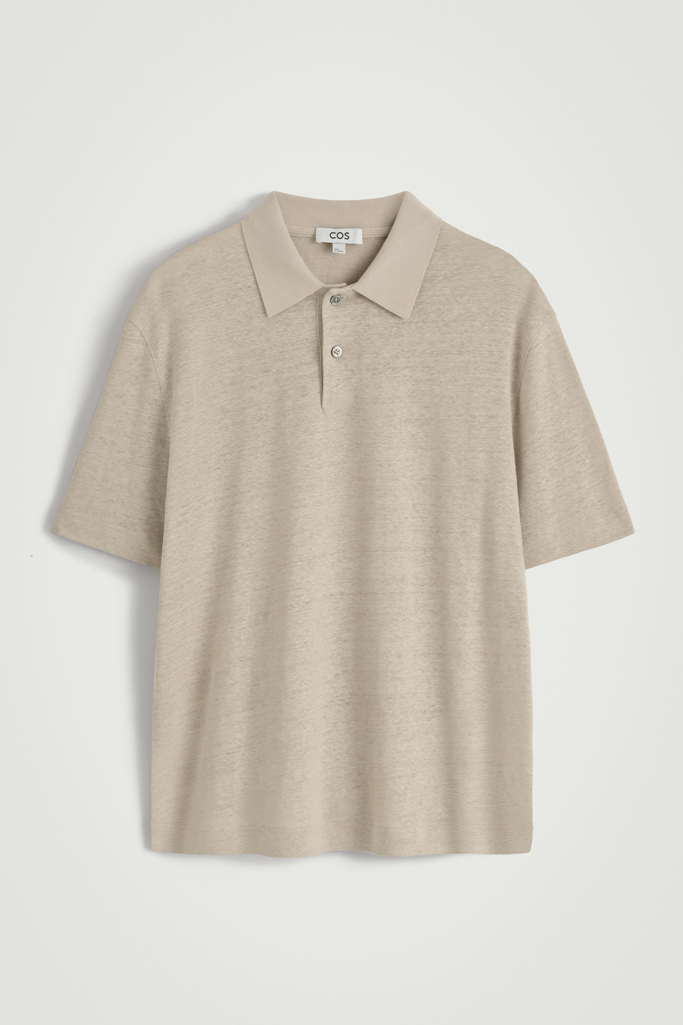 KNITTED LINEN POLO SHIRT - BEIGE | COS US