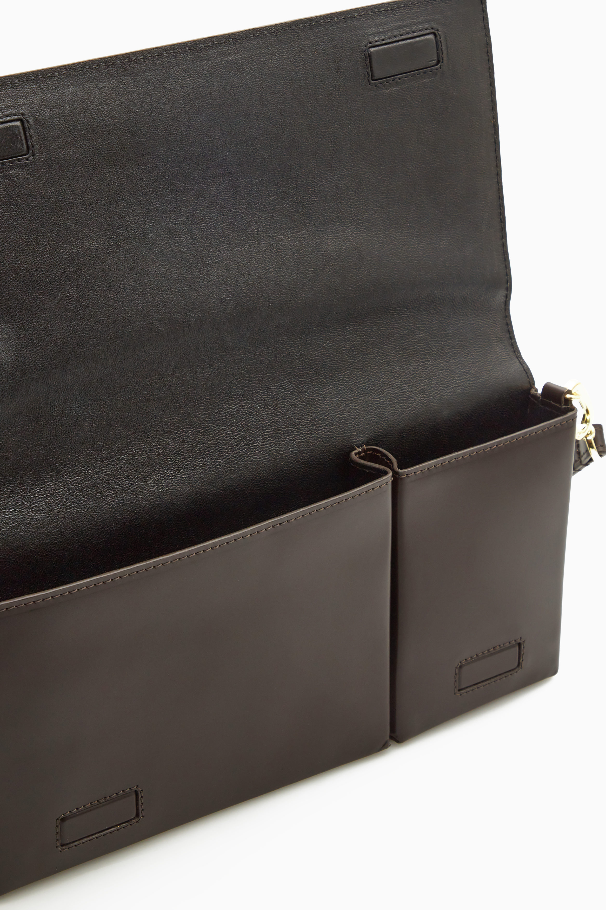MINIMAL SHOULDER BAG LEATHER - DARK BROWN | COS