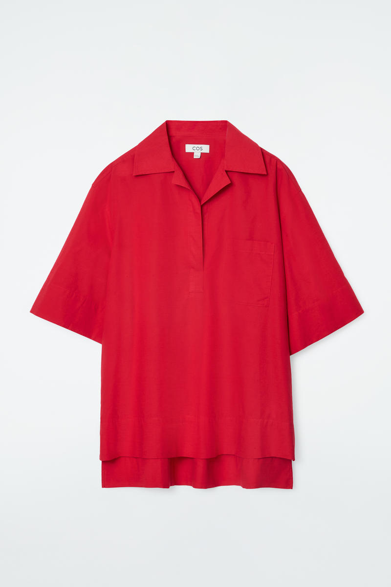 Short-Sleeved Resort Shirt in Red