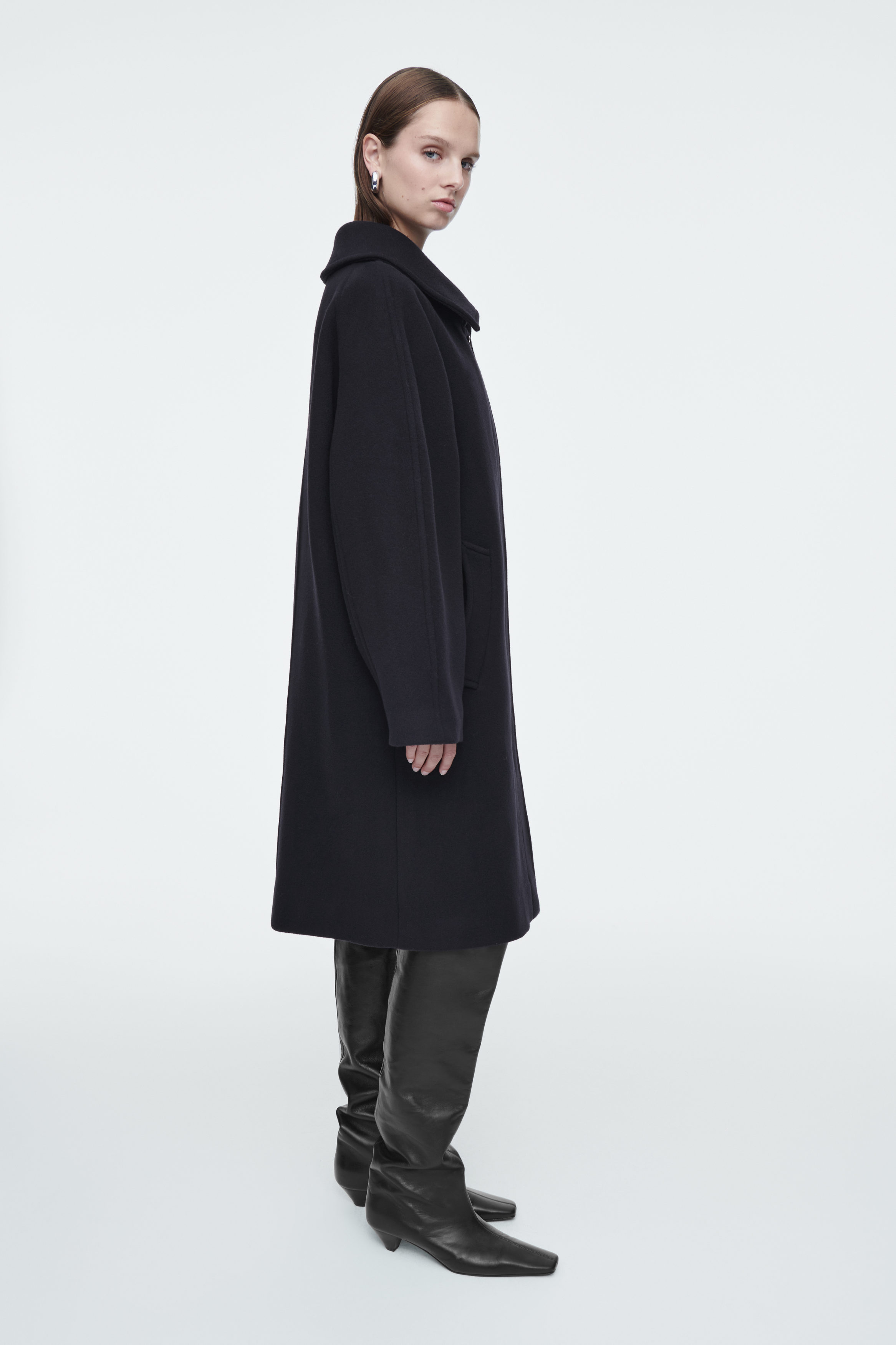 【YOURNUS】Standard Wool Single Coat HAXMNOU Men's Classic Notched Collar Single Wool Blend Pea