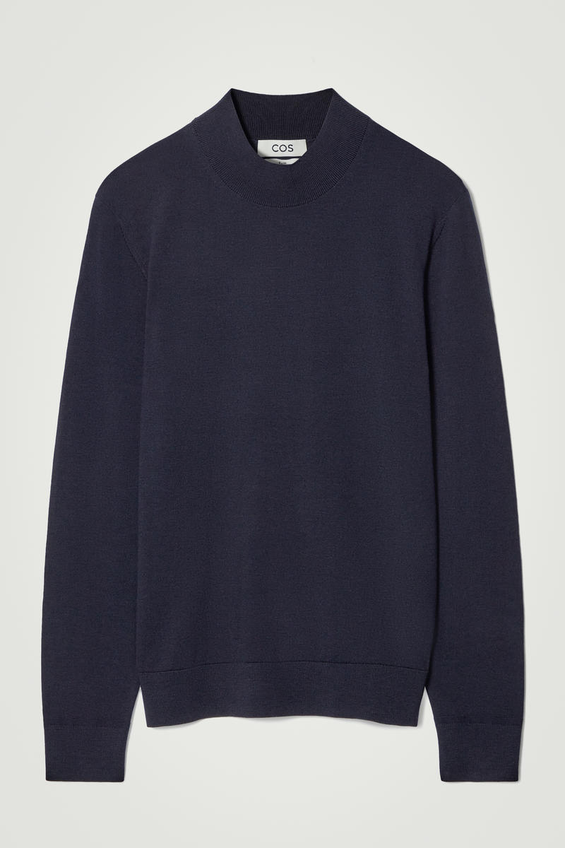 Slim Merino Wool Mock-Neck Jumper