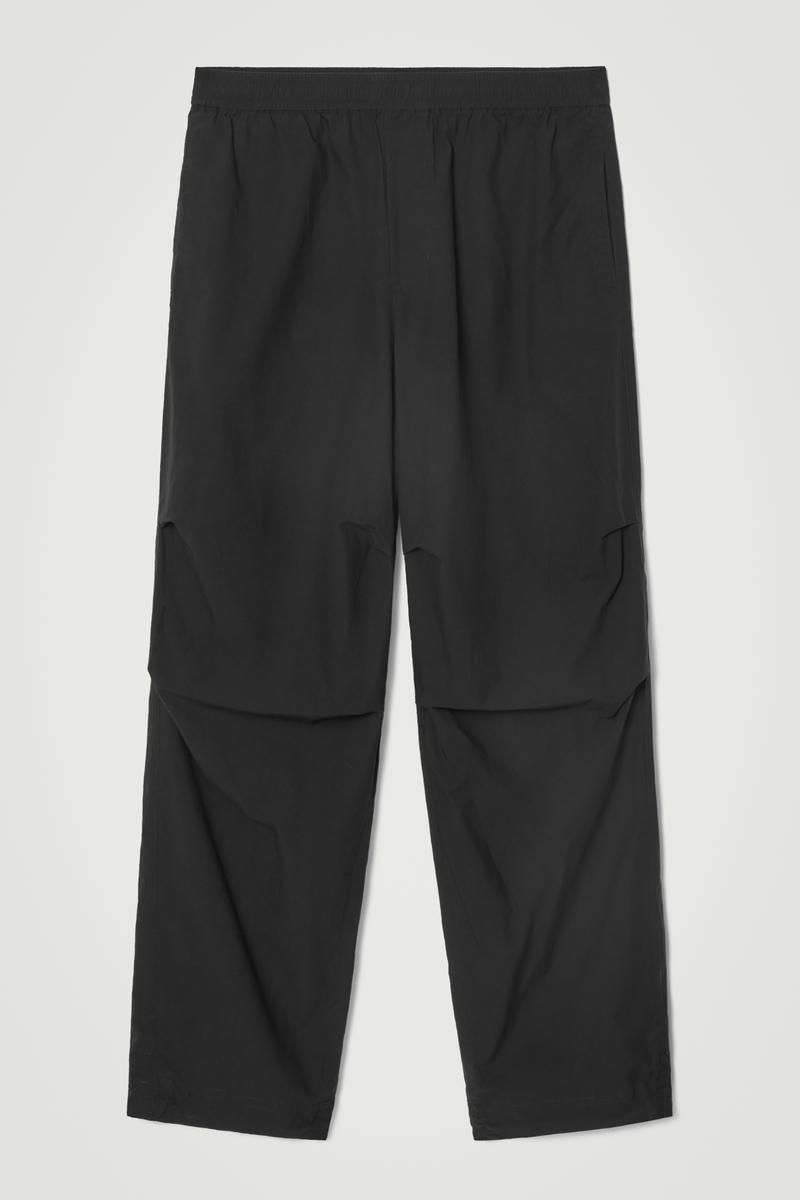 Wide-Leg Elasticated Cotton Trousers