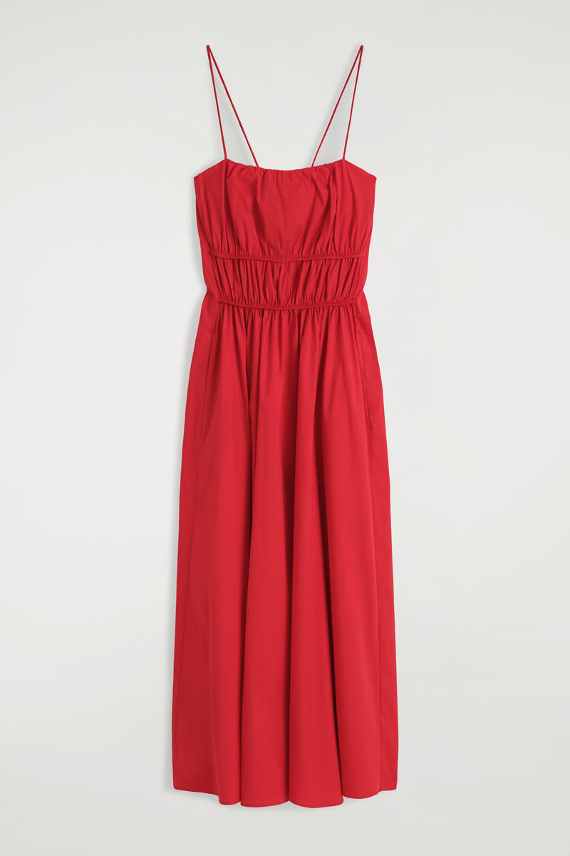 Cos Robe Midi En Coton Froncé