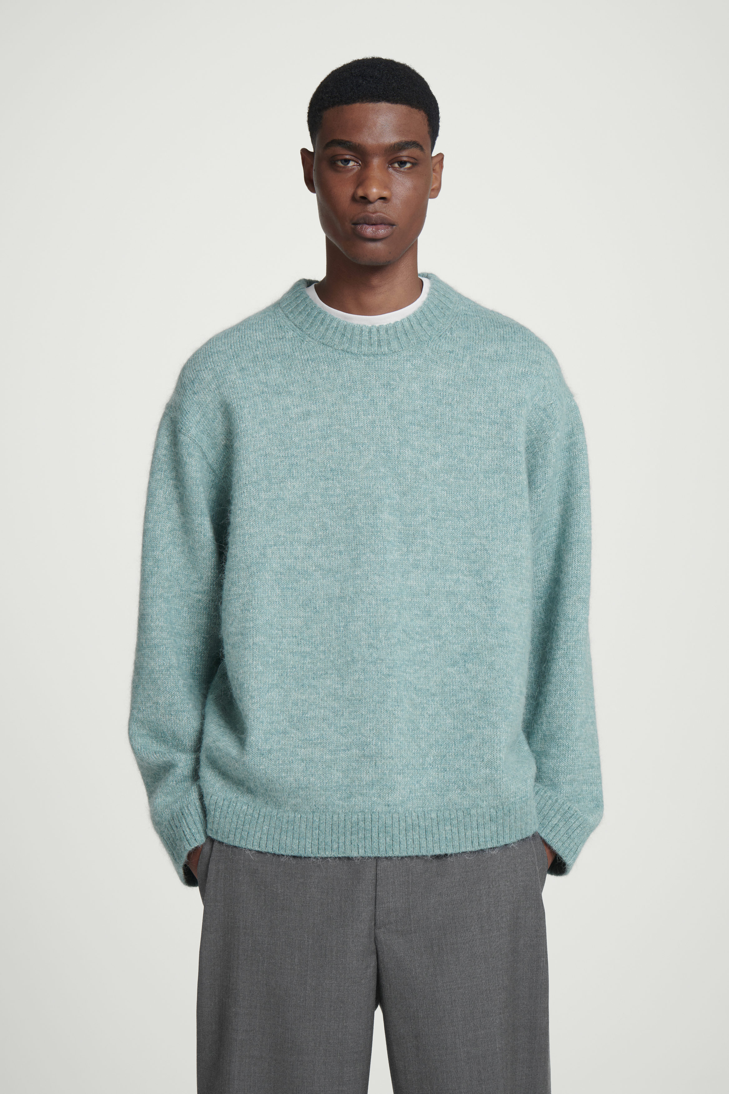 OVERSIZED ALPACA-BLEND JUMPER - BLUE MÉLANGE