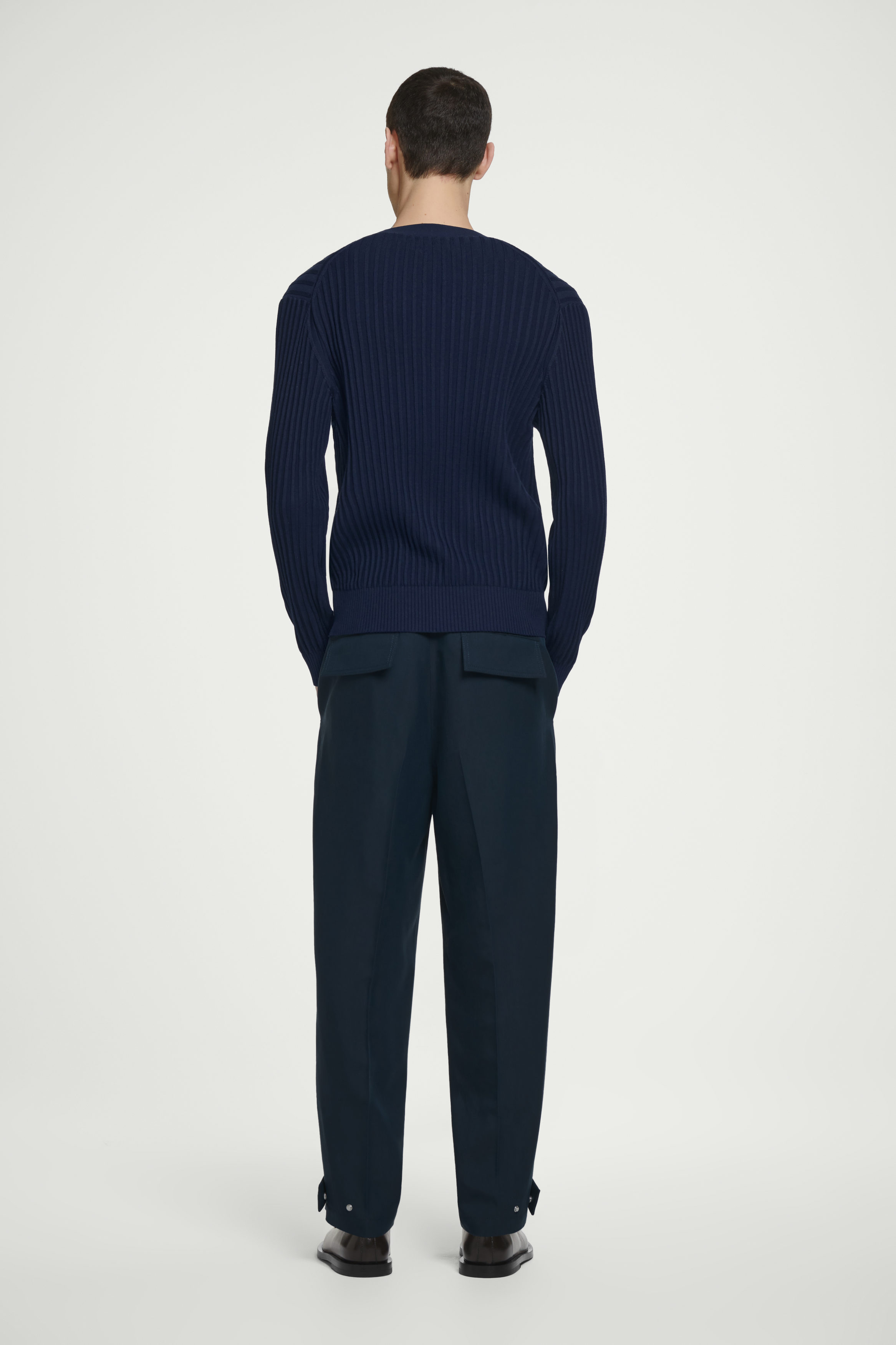 SILK-COTTON ZIP-UP CARDIGAN - MIDNIGHT | COS US