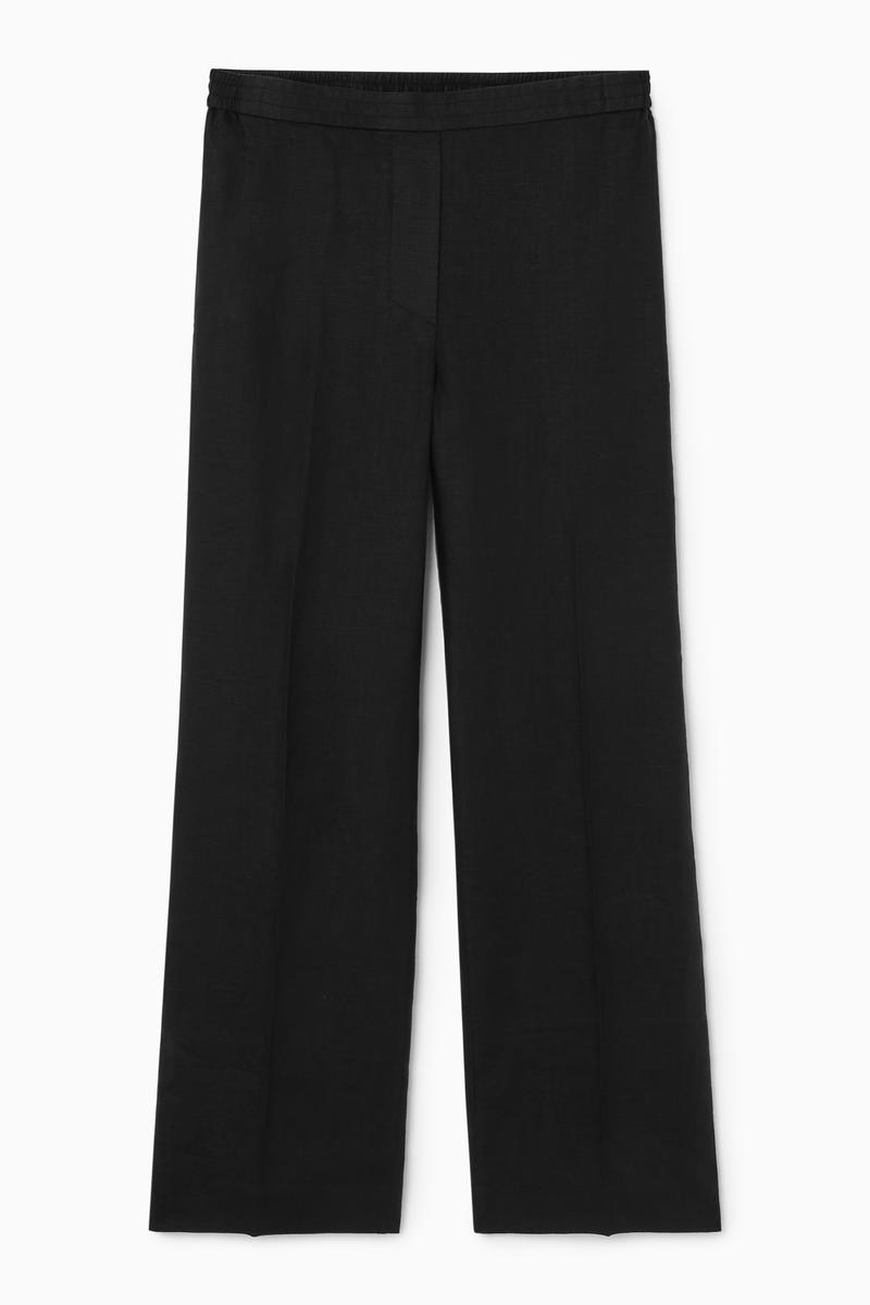 Straight-Leg Tailored Linen Trousers