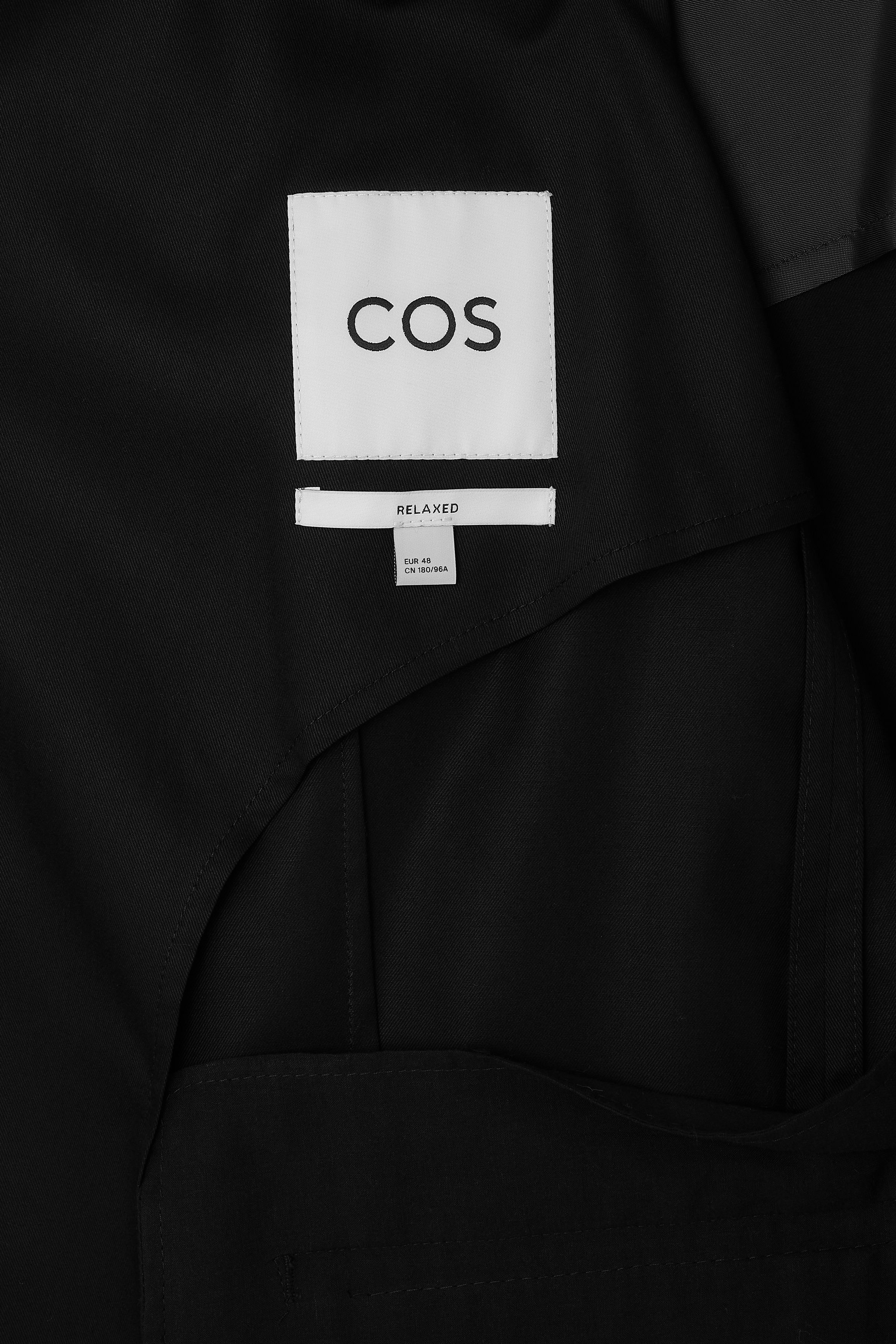 RELAXED LONGLINE SINGLE-BREASTED BLAZER - BLACK