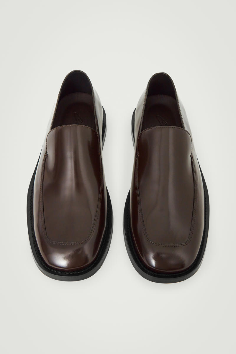 Shop Cos The Leather Loafers In Brown