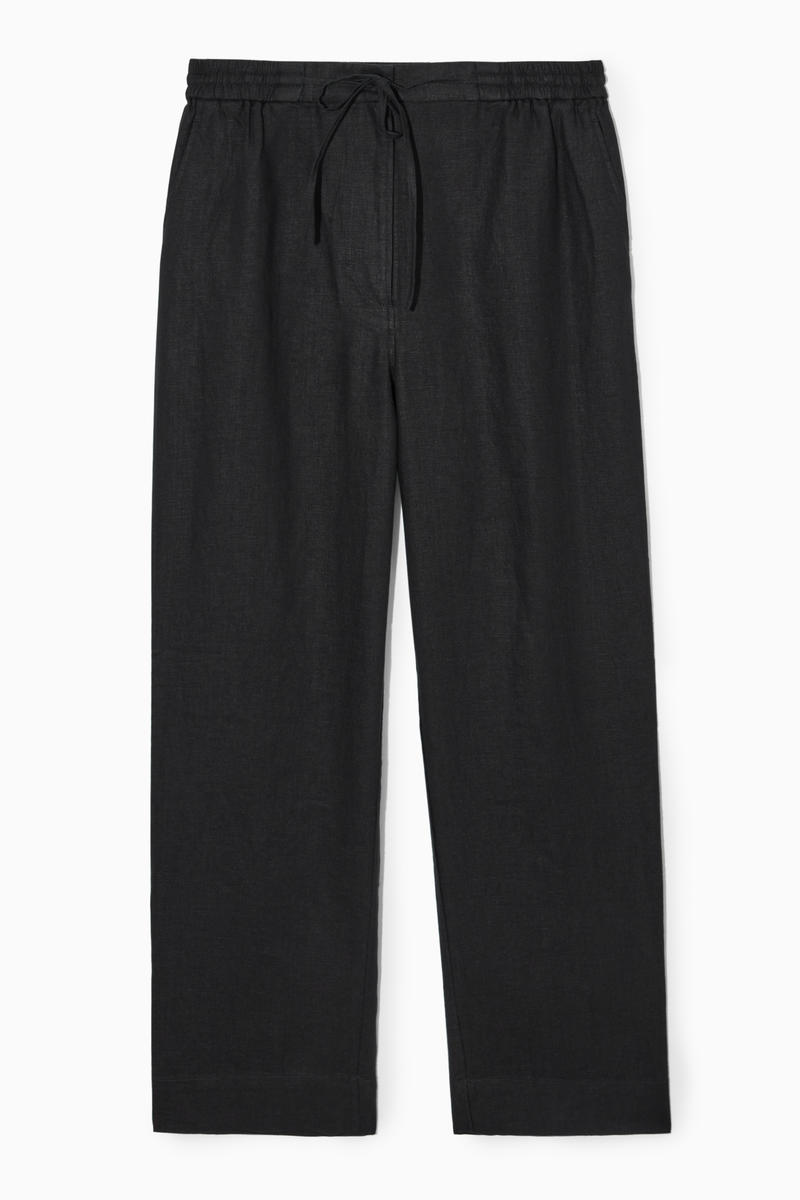 Barrel-Leg Linen Trousers