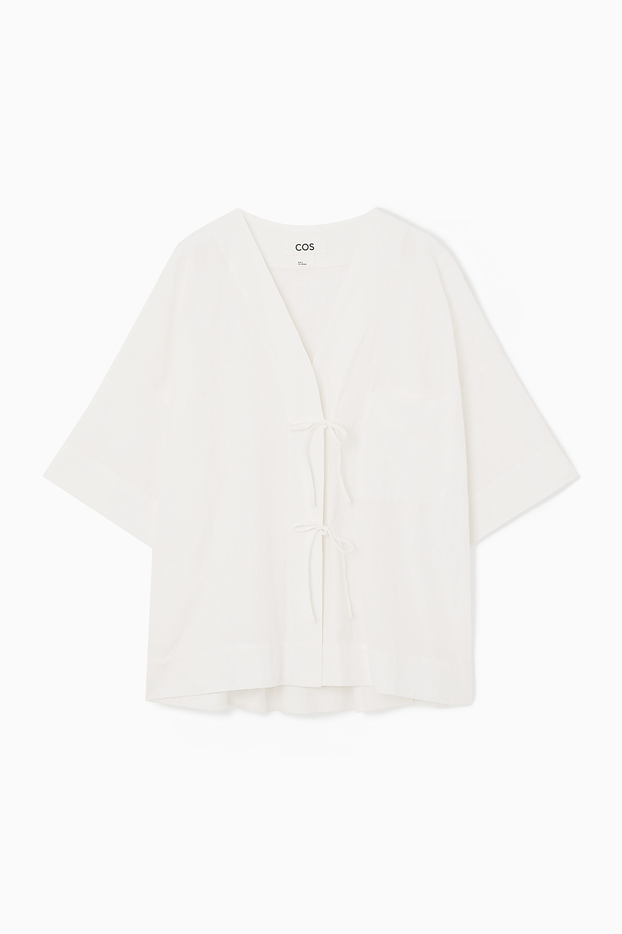 RELAXED TIE-FRONT COTTON SHIRT - WHITE