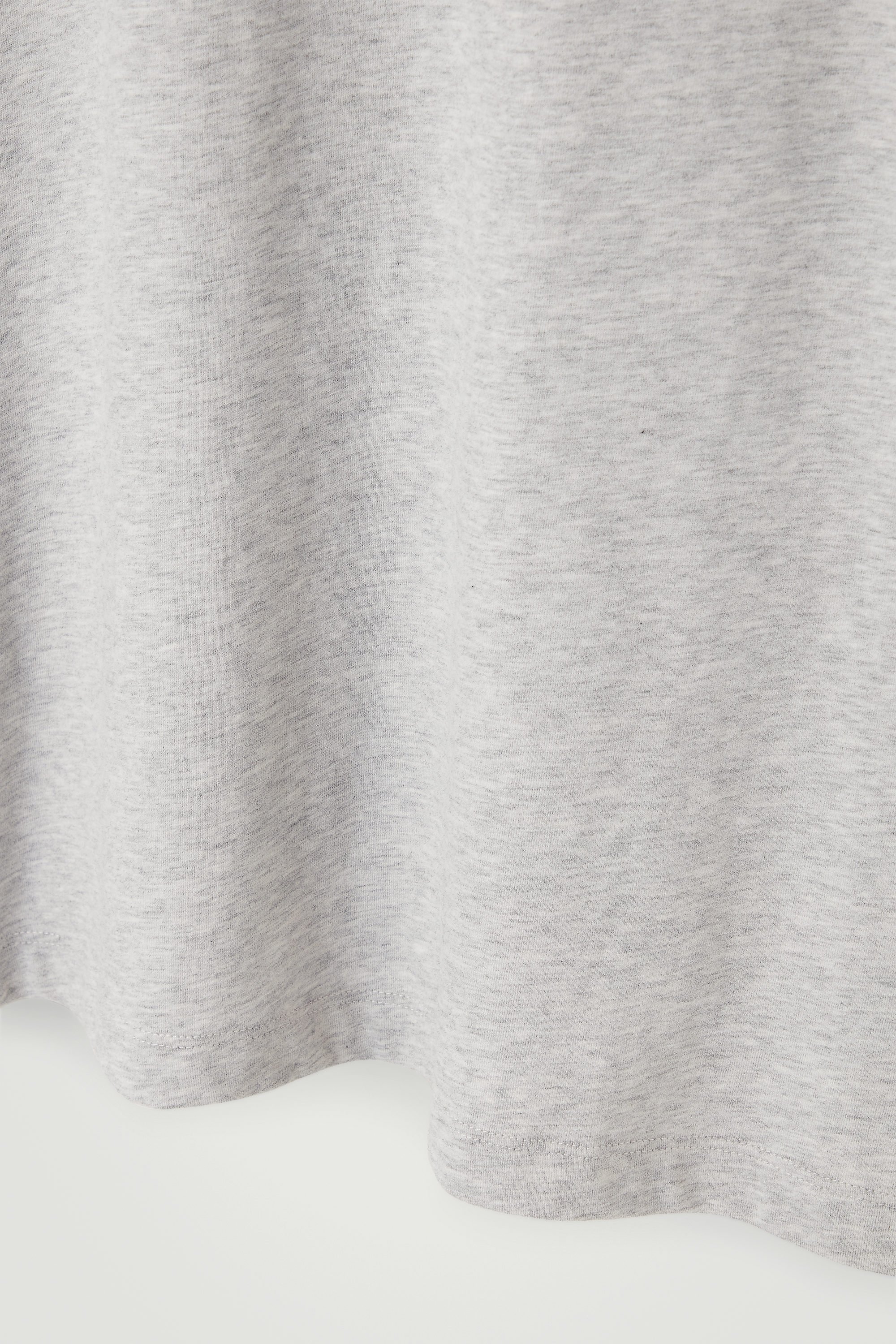 REGULAR BRUSHED-COTTON T-SHIRT - GREY MÉLANGE | COS