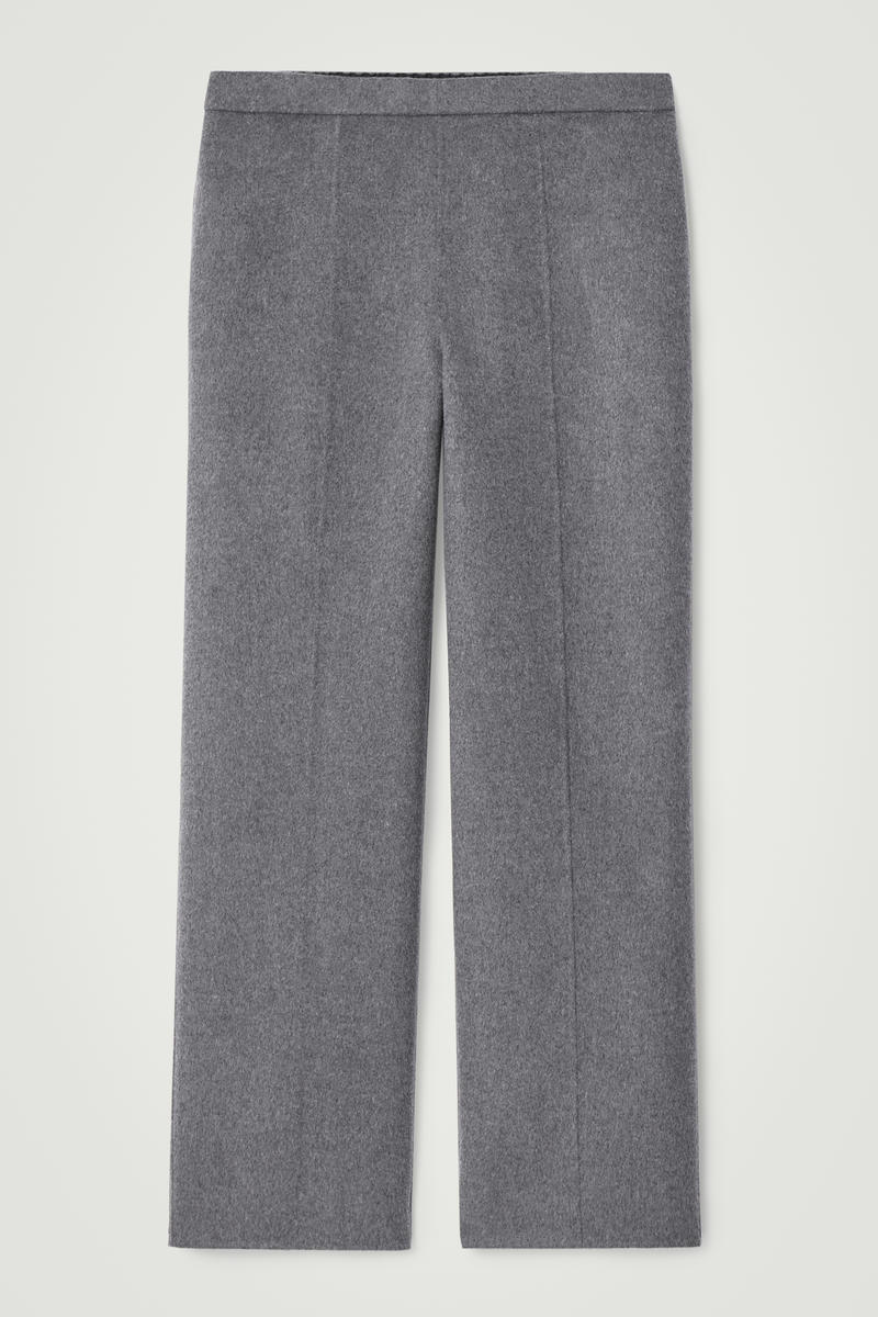 Double-Faced Wool Trousers in Grey