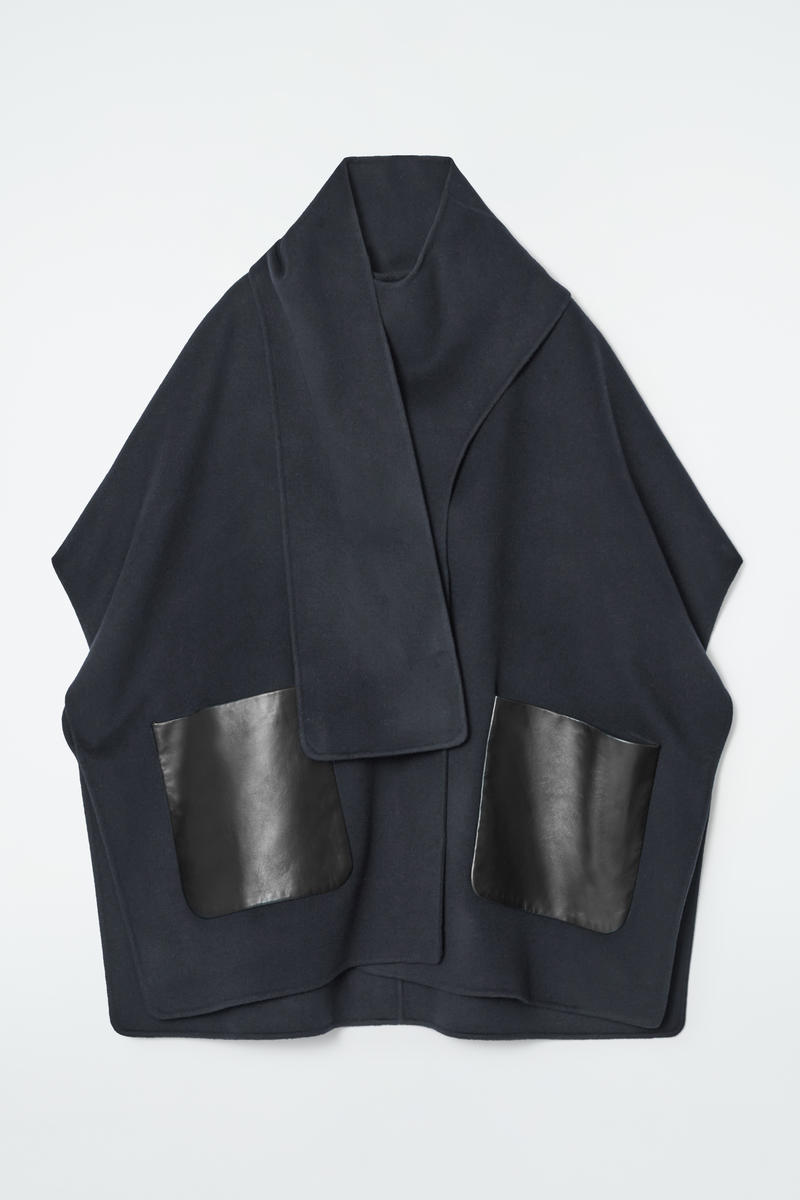 Double-Faced Wool Scarf Cape
