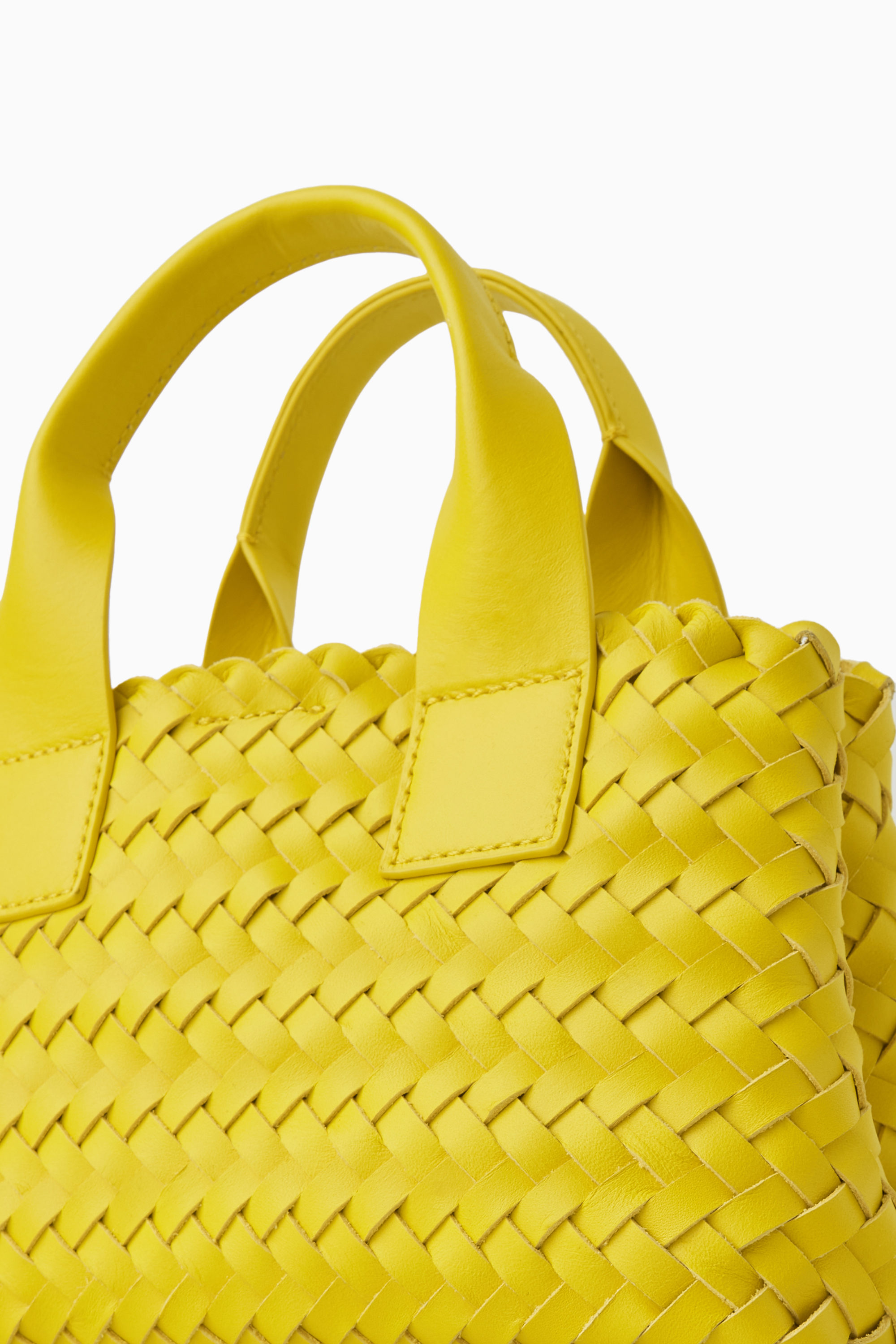 Ricci Baguette bag with braided strap in cowhide leather Color Light Yellow