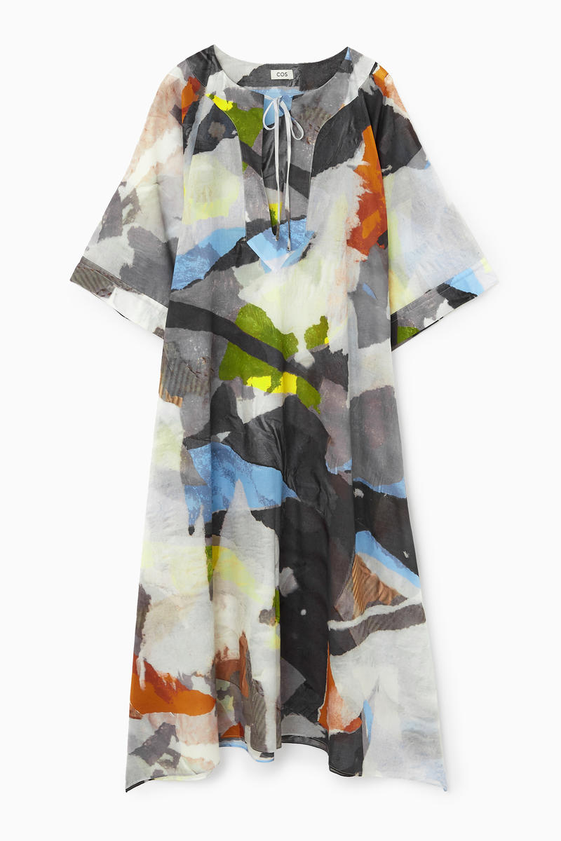 Printed Tie-Detail Kaftan