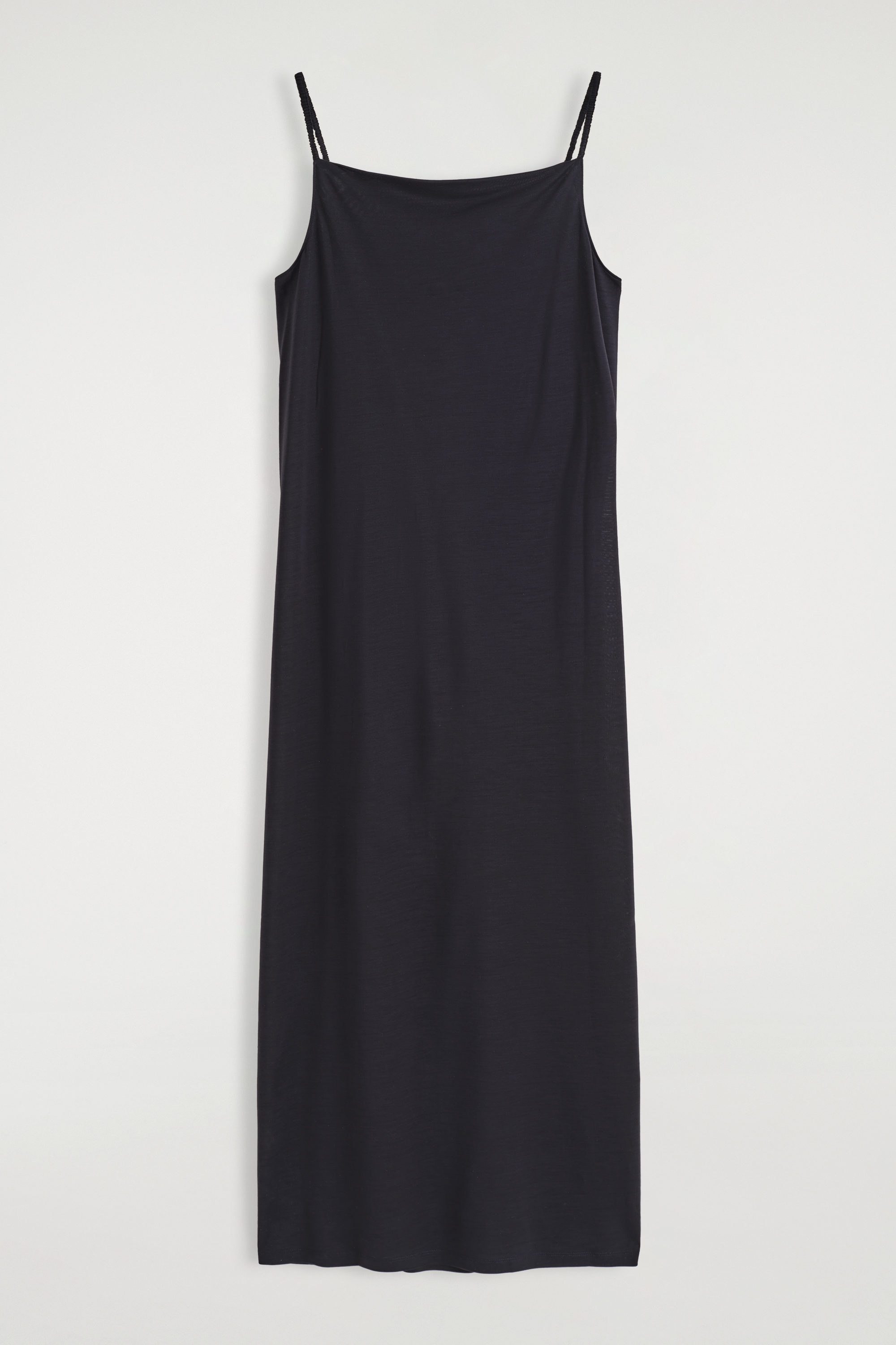 SQUARE-NECK STRAPPY JERSEY DRESS - NAVY | COS
