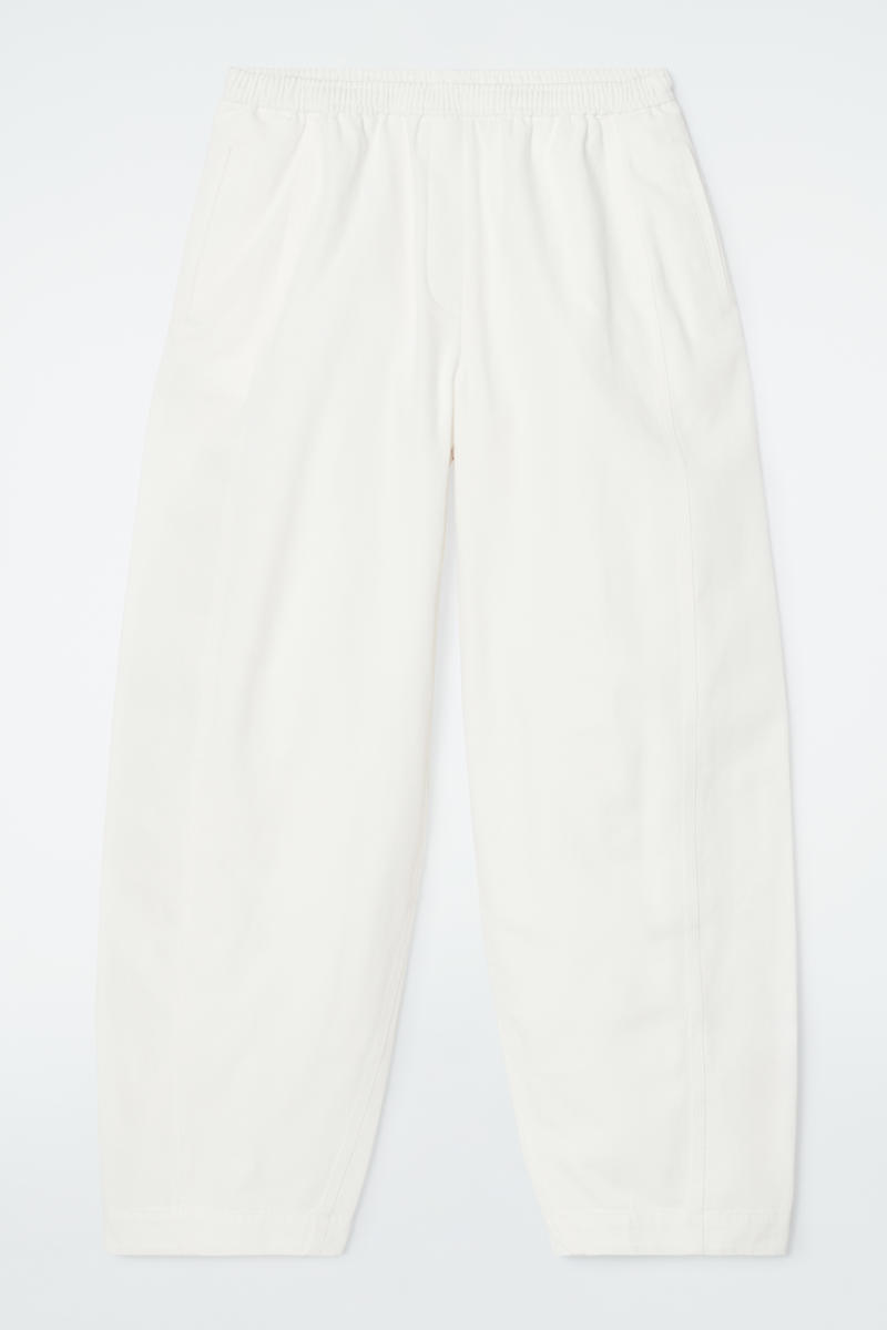 Barrel-Leg Cotton Trousers