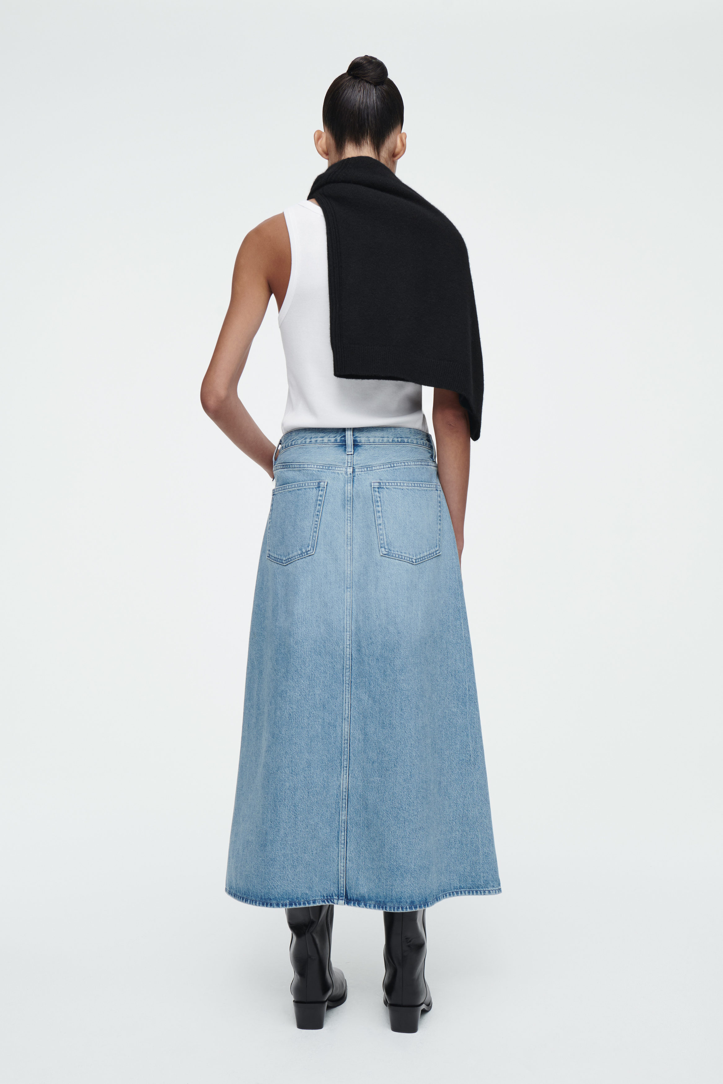 Denim midi skirt queen best sale