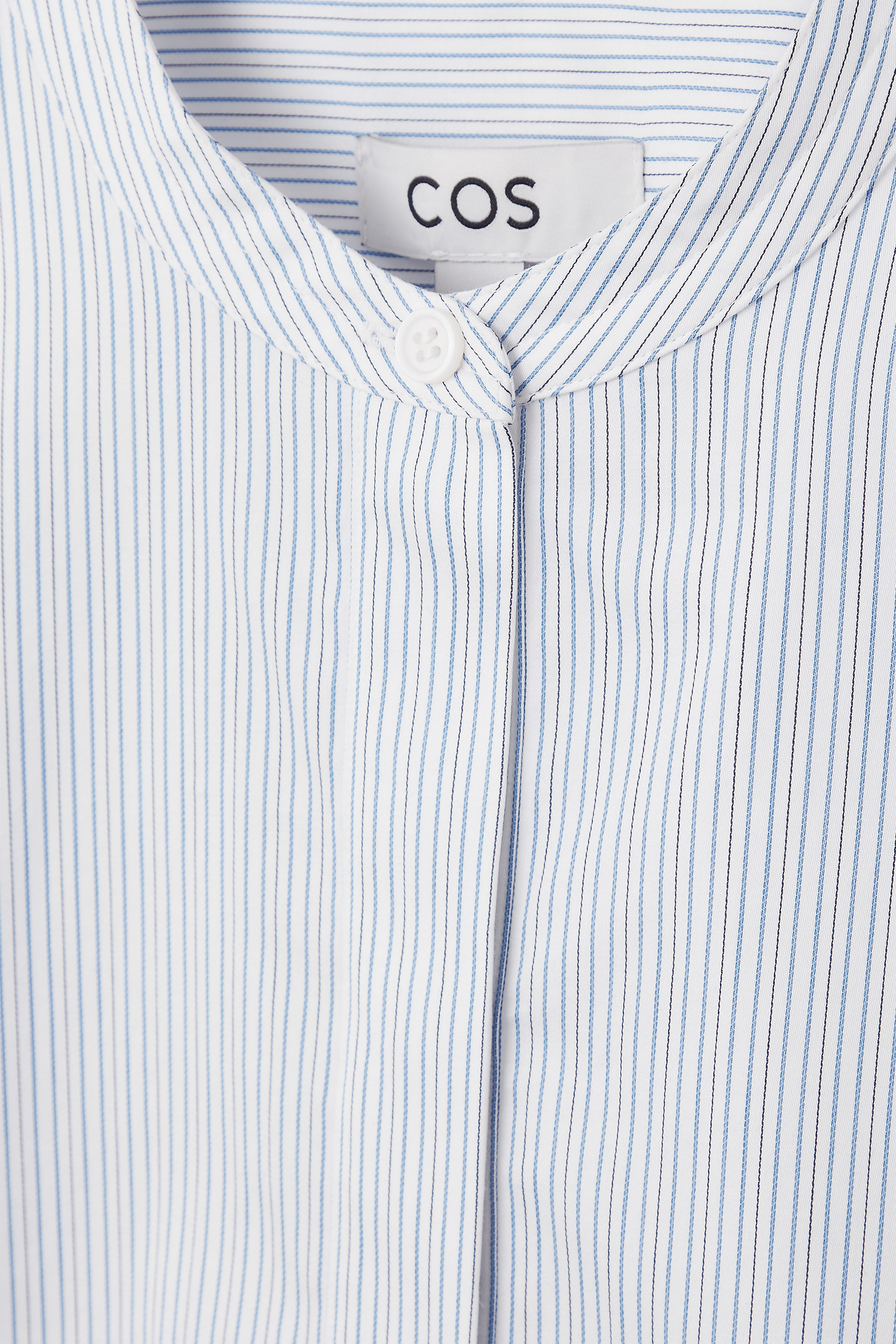 ブラウス シャツ Striped oversized collar sleeveless shirt レディース Whistles striped oversized collar blouse in light blue | ASOS