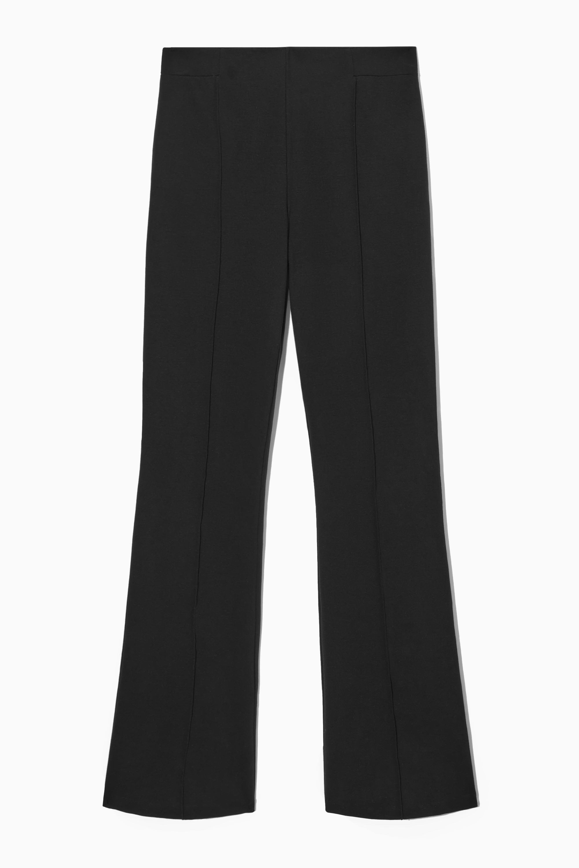 SLIM PINTUCKED KICK-FLARE TROUSERS - BLACK | COS
