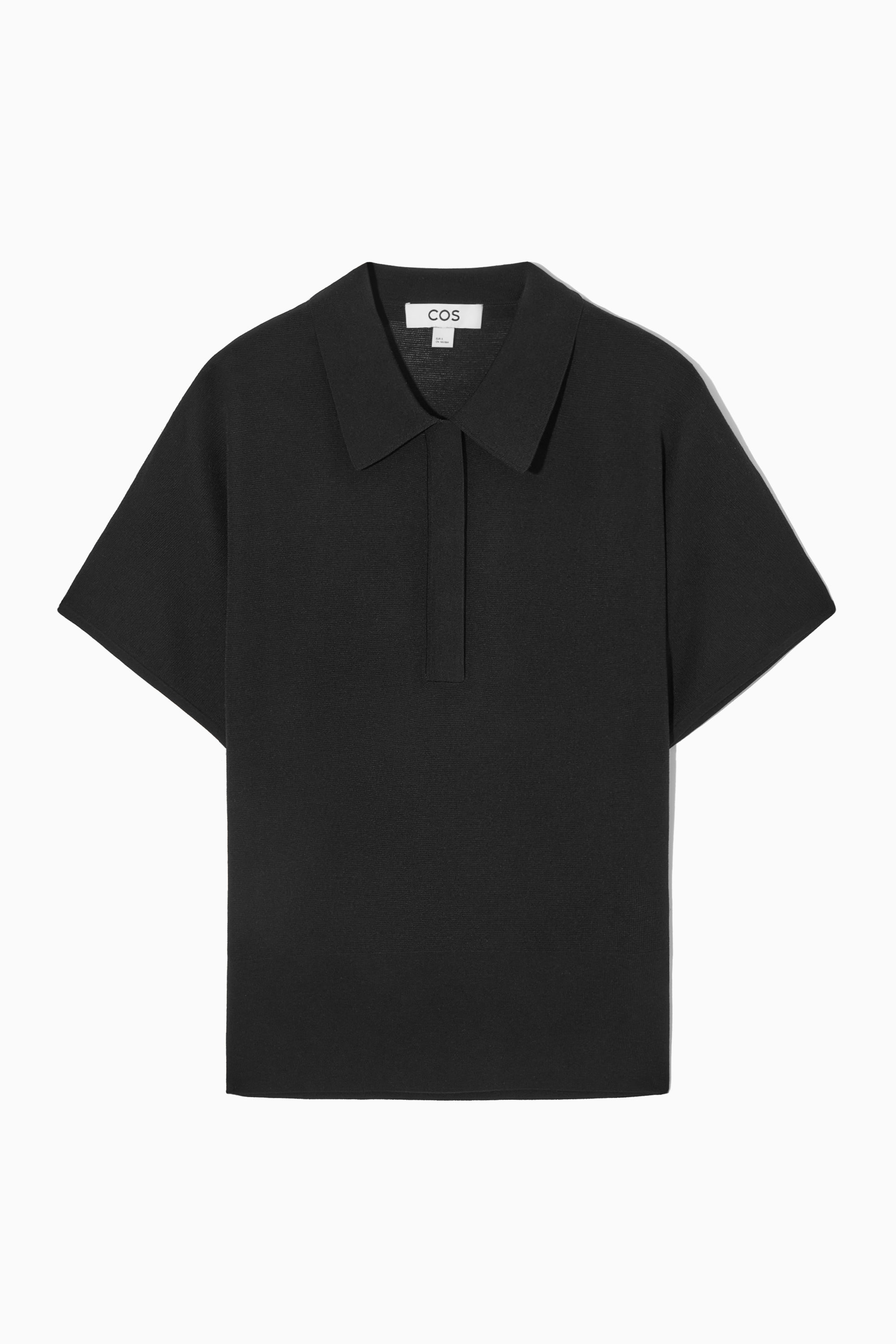 KNITTED POLO SHIRT - BLACK