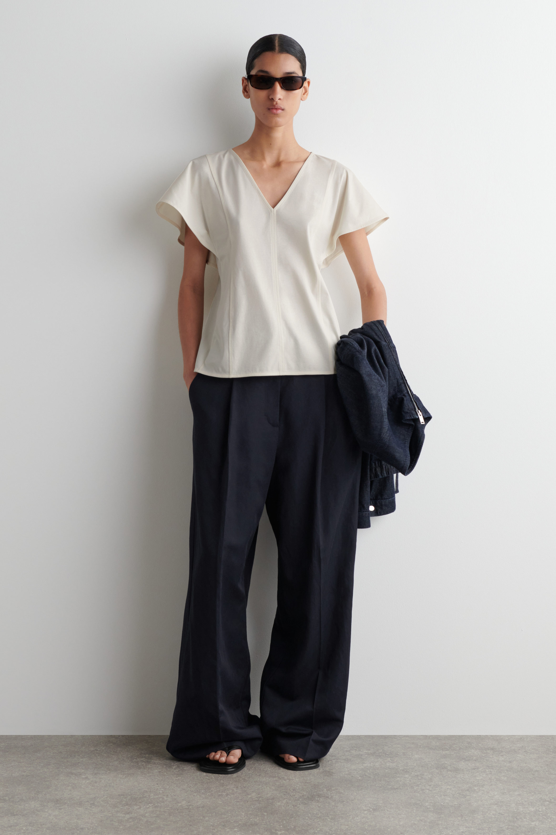 トップス oll kyoto perfect 2way boarder sleeve oll kyoto perfect 2way boarder sleeve