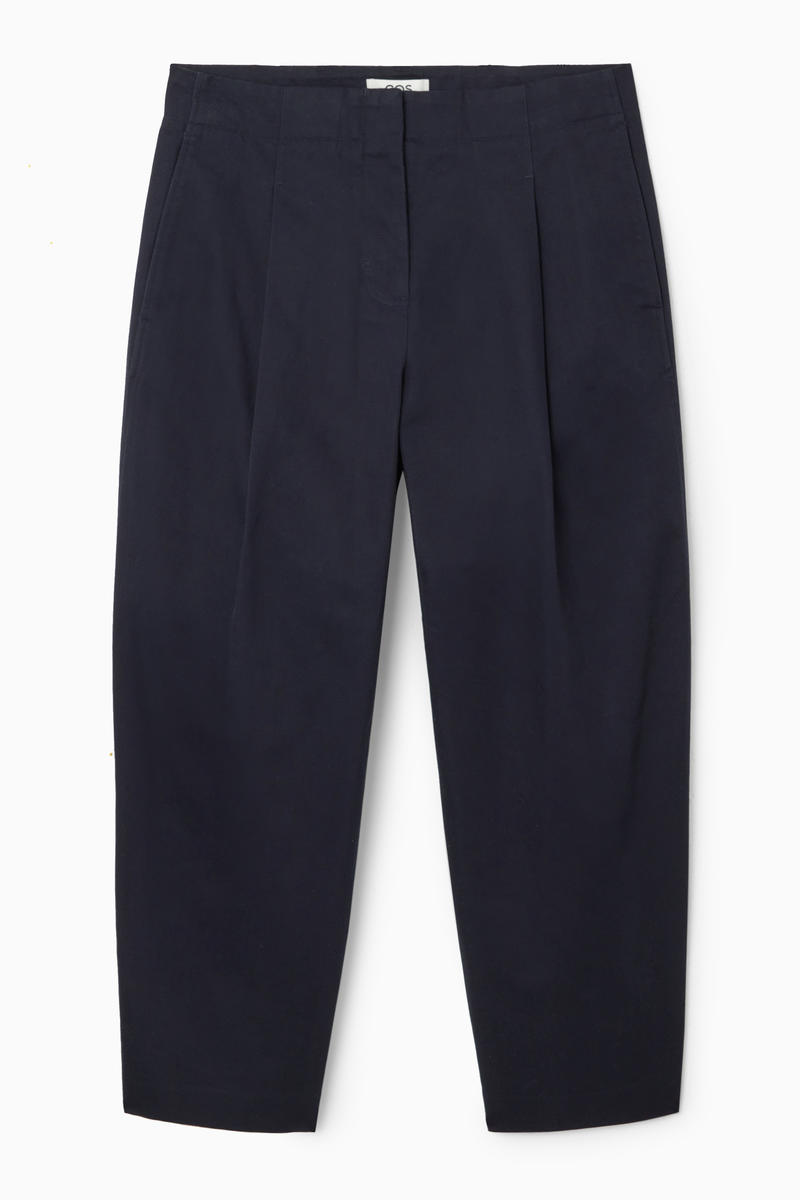 Pleated Barrel-Leg Chinos