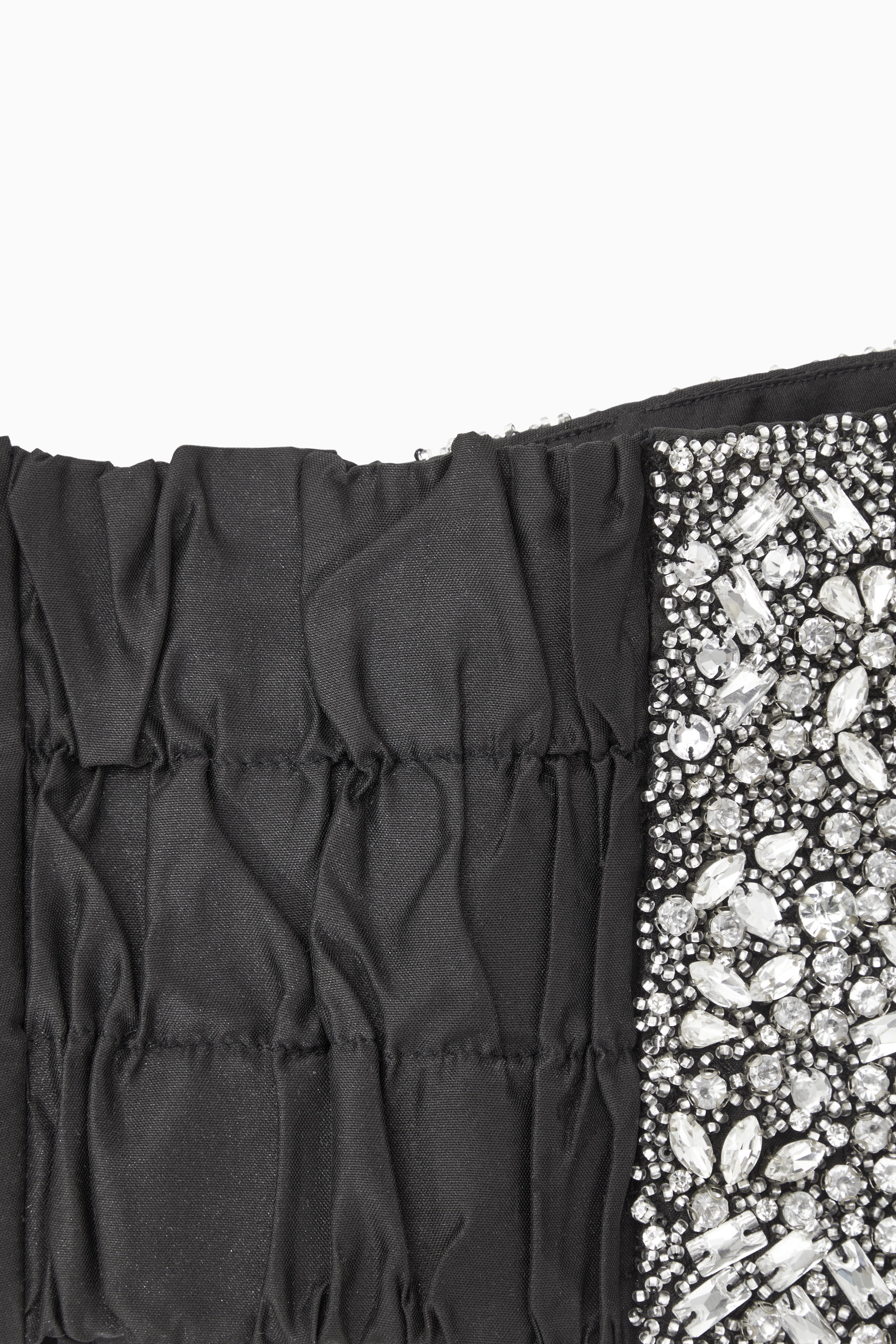 CRYSTAL-EMBELLISHED BUSTIER - BLACK CRYSTAL-EMBELLISHED BUSTIER - BLACK