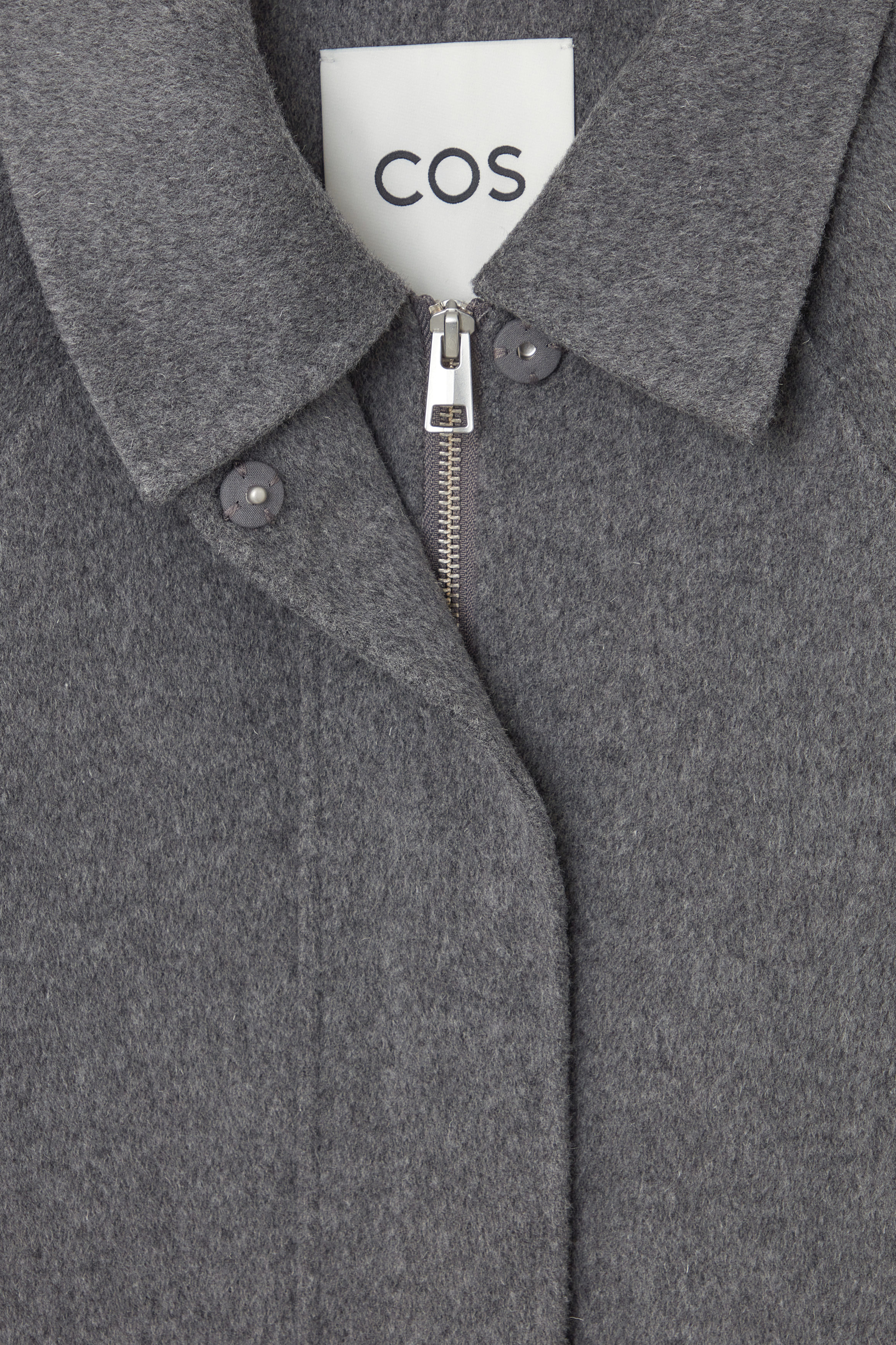 SHORT DOUBLE-FACED WOOL JACKET - GREY