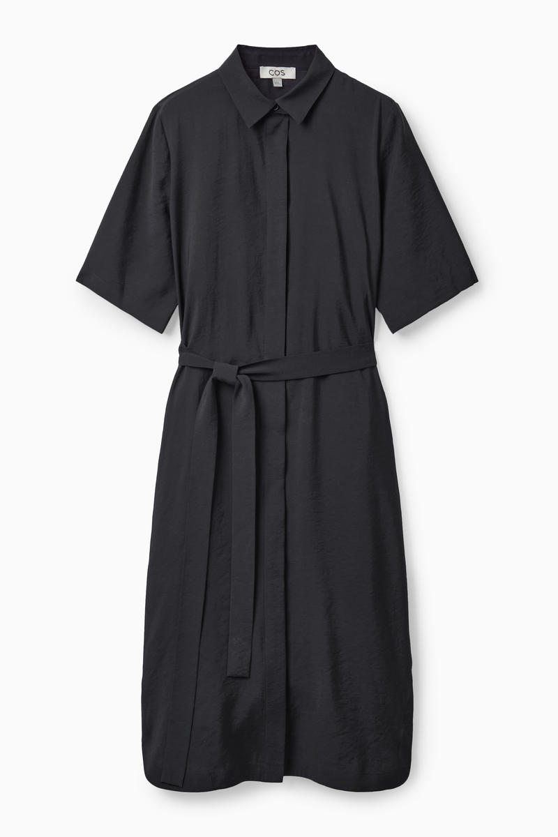 Belted Midi Shirt Dress